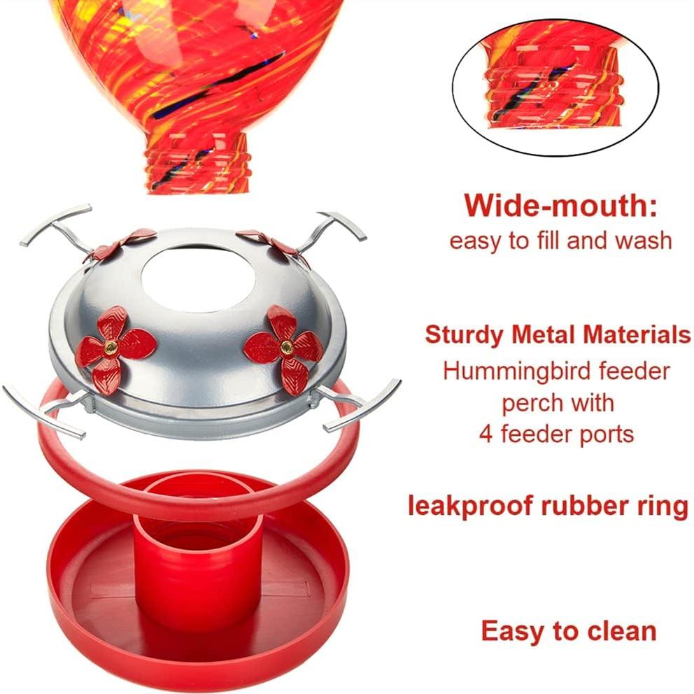 Alimentador de Colibrí REZIPO Vidrio Soplado 1.12L Amarillo