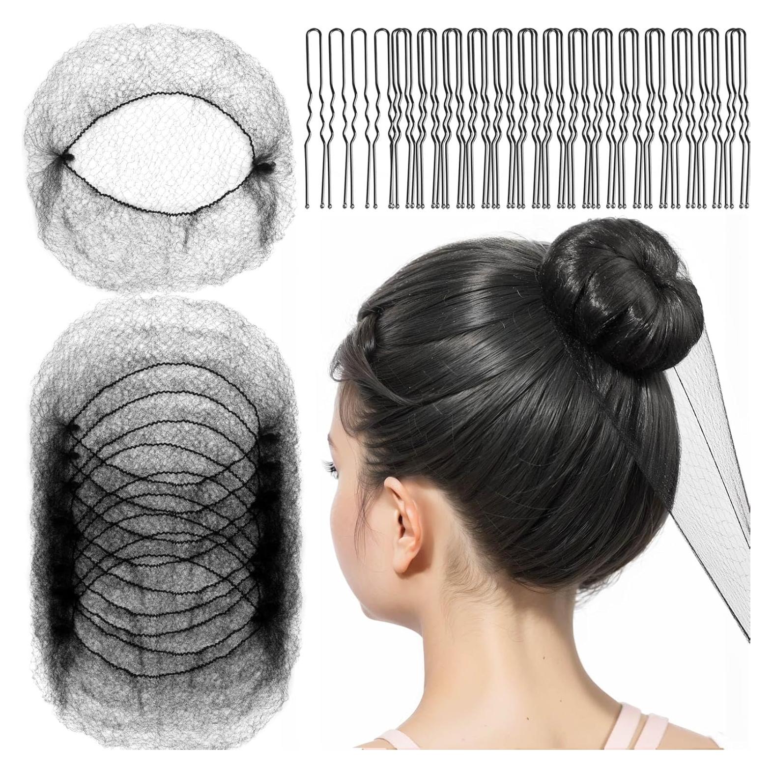 Set de Redes de Cabello Invisibles FANDAMEI 30cm + 40 Pasadores