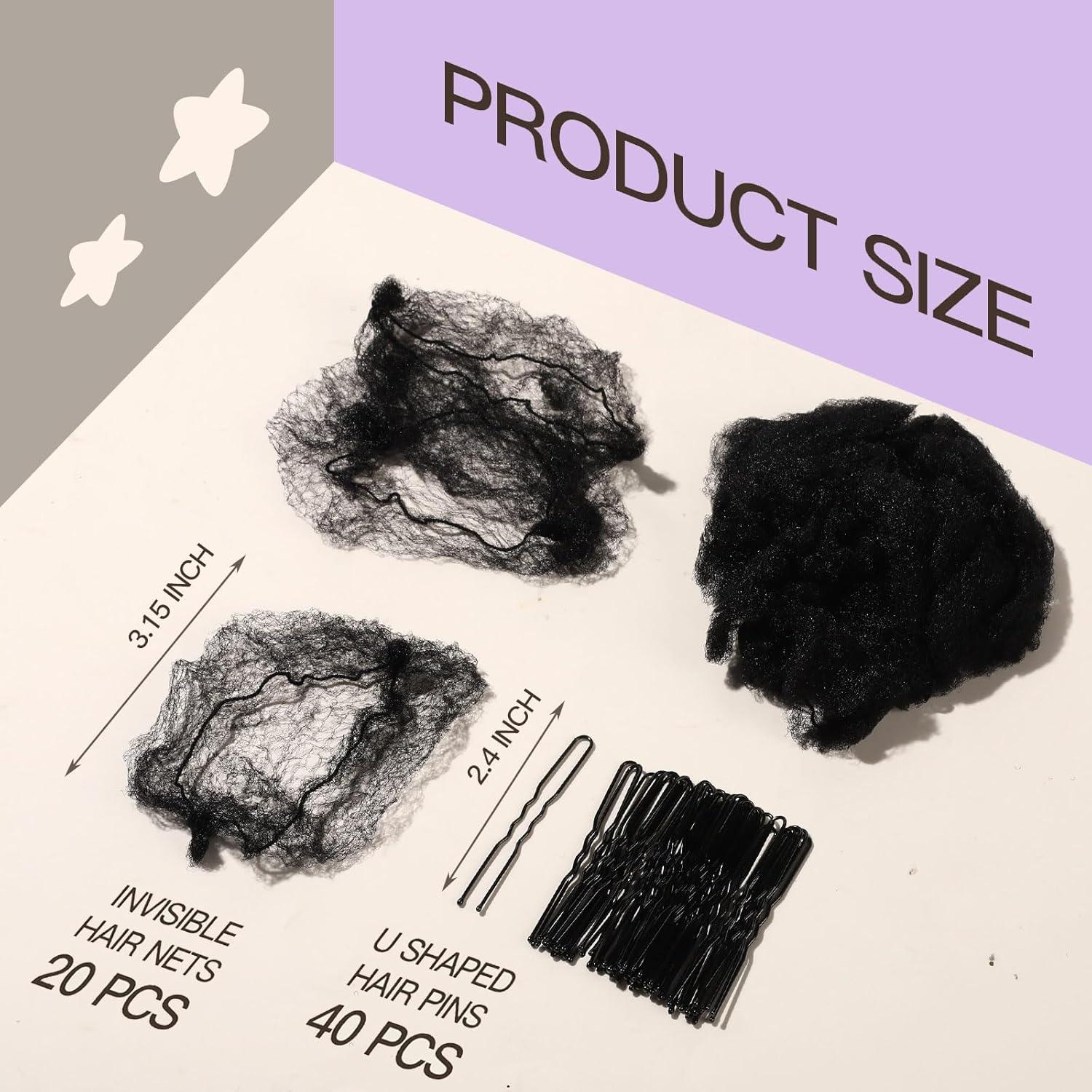 Set de Redes de Cabello Invisibles FANDAMEI 30cm + 40 Pasadores