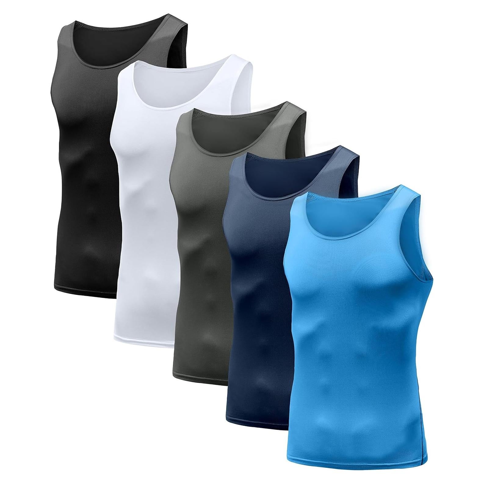 Camiseta de Compresión HIBETY para Hombres 5 Paquetes