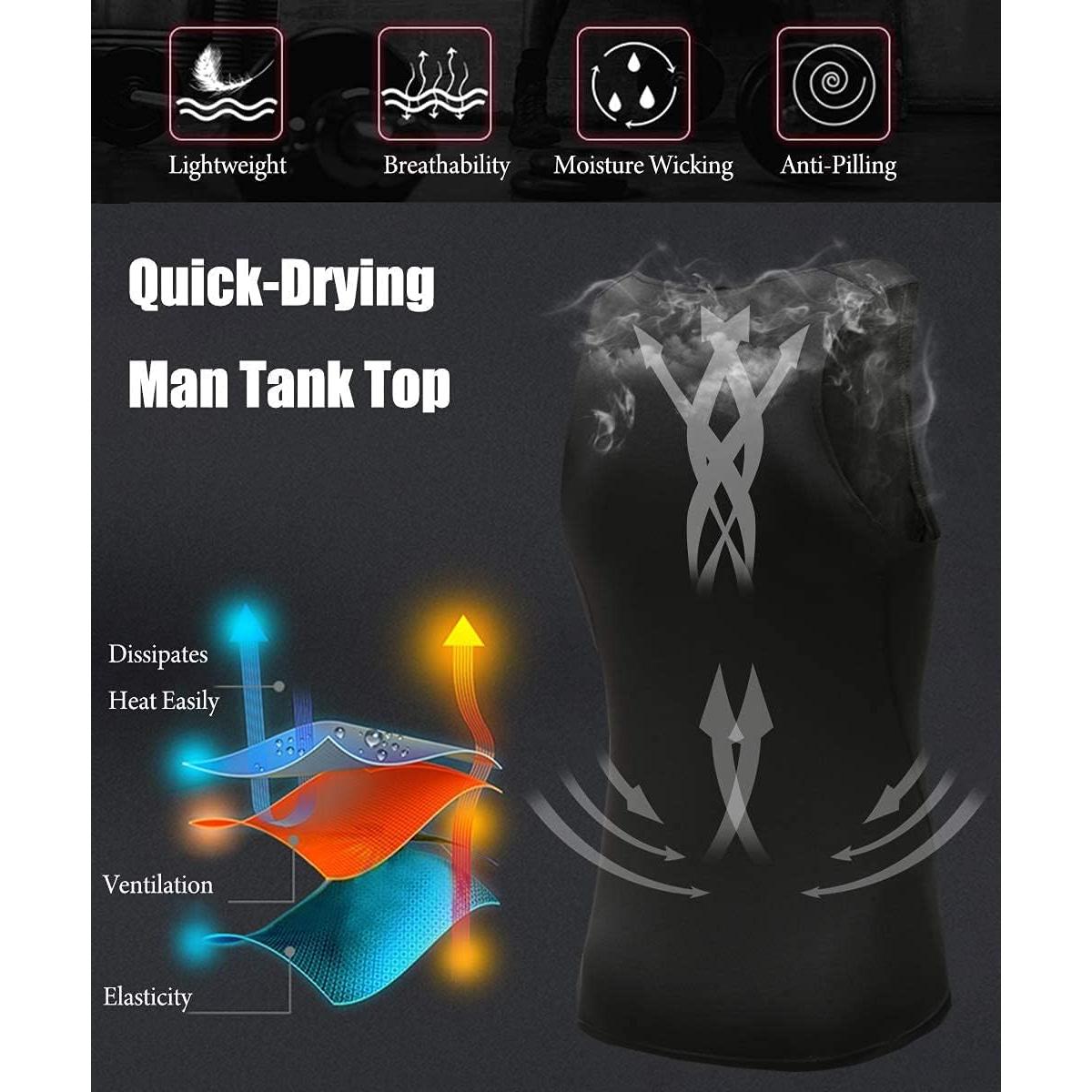 Camiseta de Compresión HIBETY para Hombres 5 Paquetes