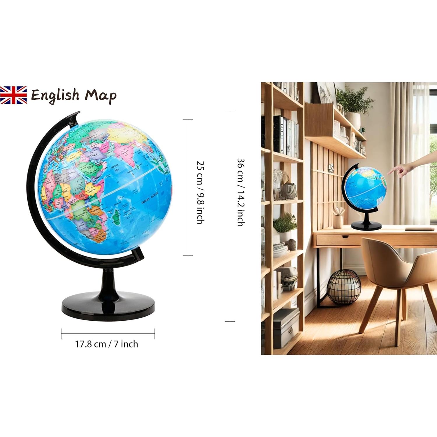 Globo Terráqueo Educativo Exerz 10" Autoensamblado