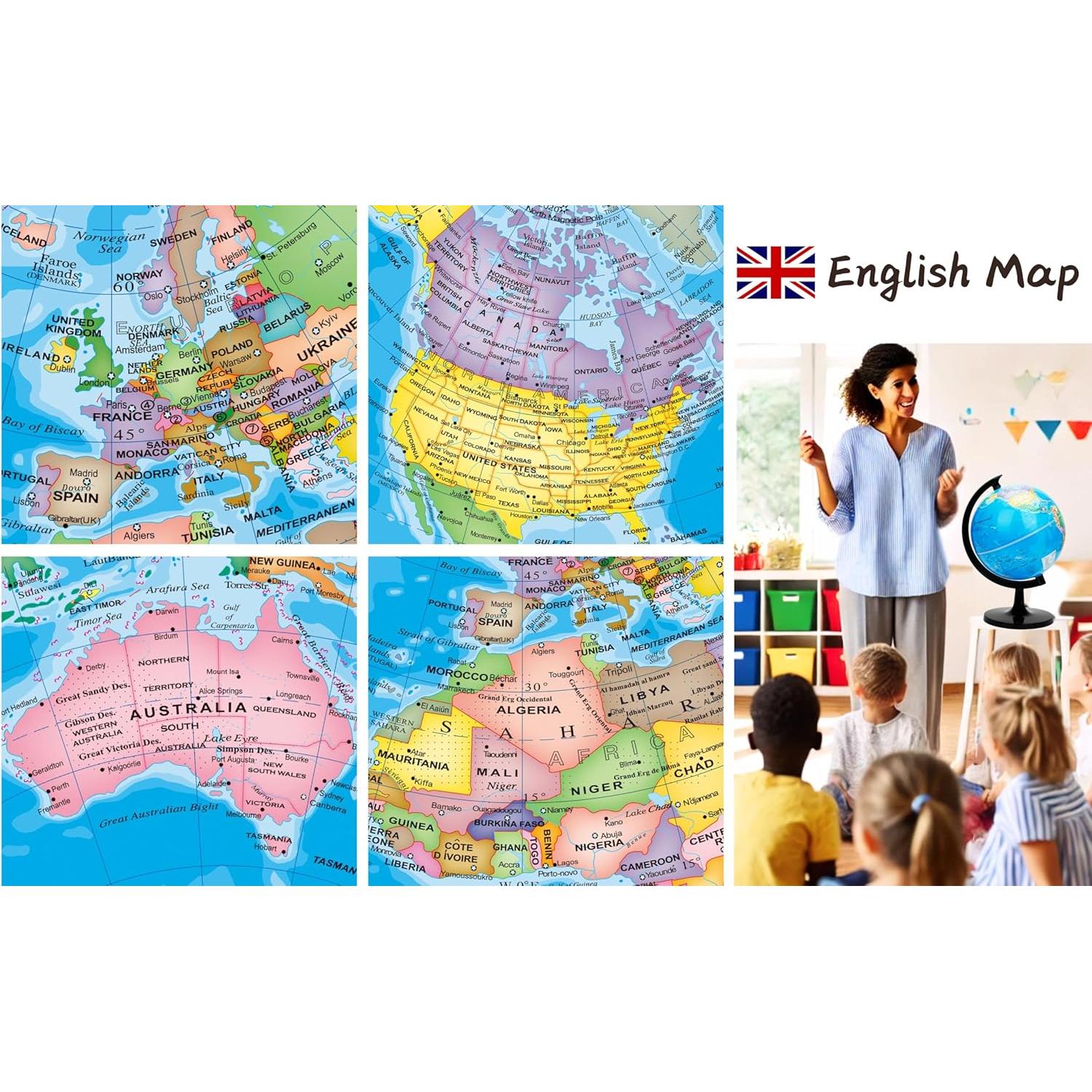 Globo Terráqueo Educativo Exerz 10" Autoensamblado