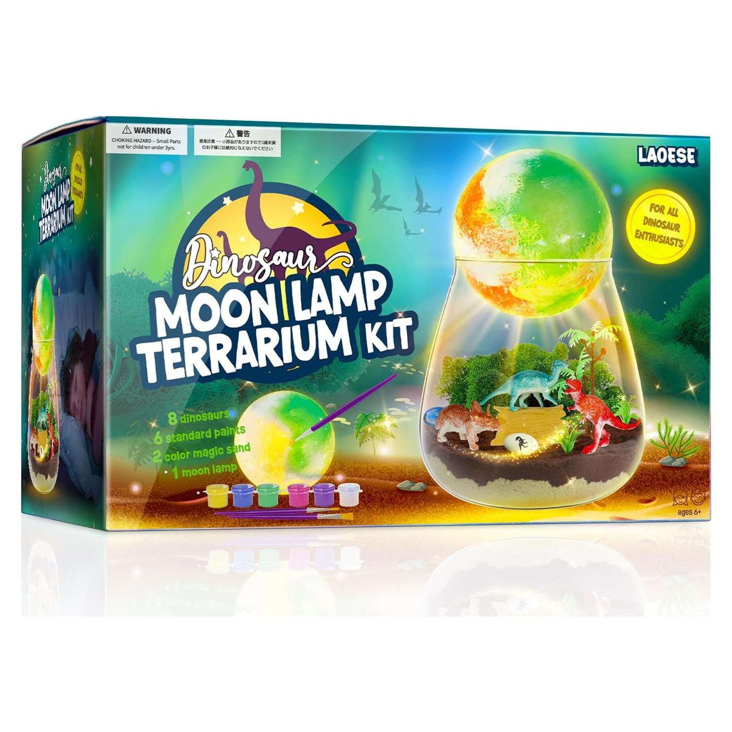 Kit de Terrario de Dinosaurios LAOESE con Lámpara Lunar DIY