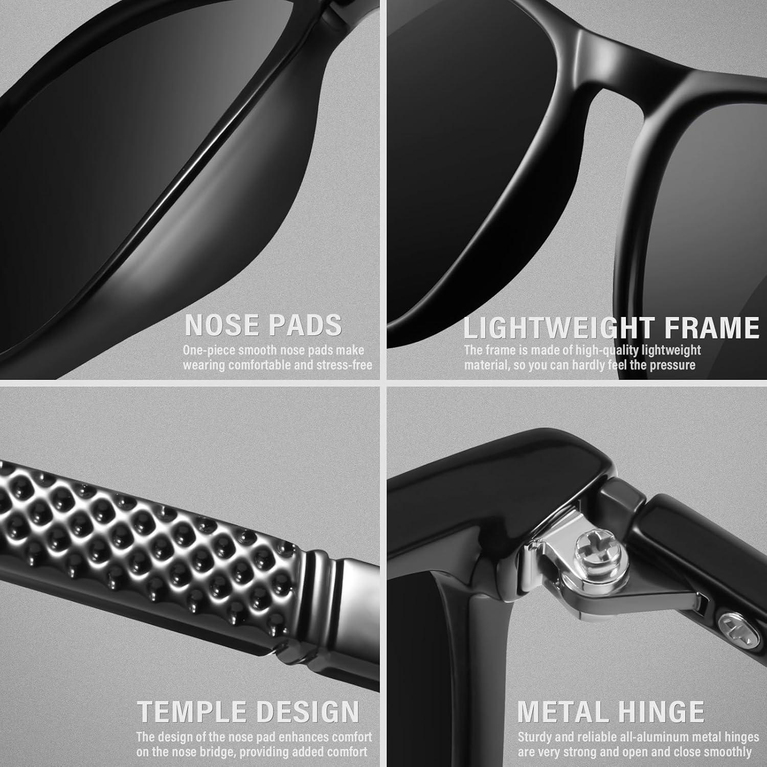 Gafas de sol polarizadas YDAOWKN UV para hombres - 57mm