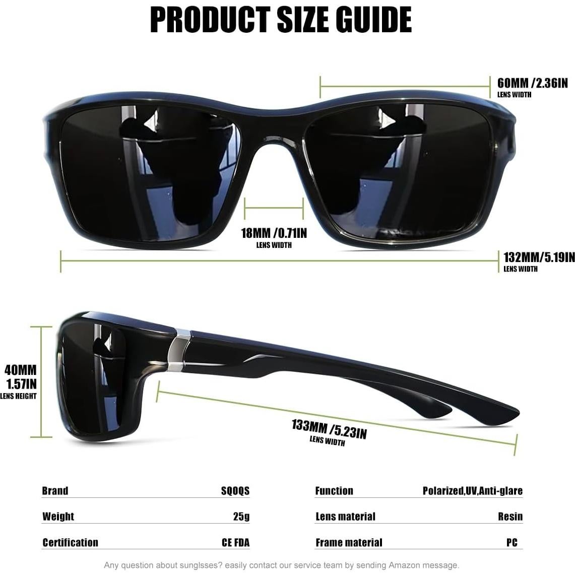 Gafas de sol polarizadas SQOQS unisex 3 pack - UV400