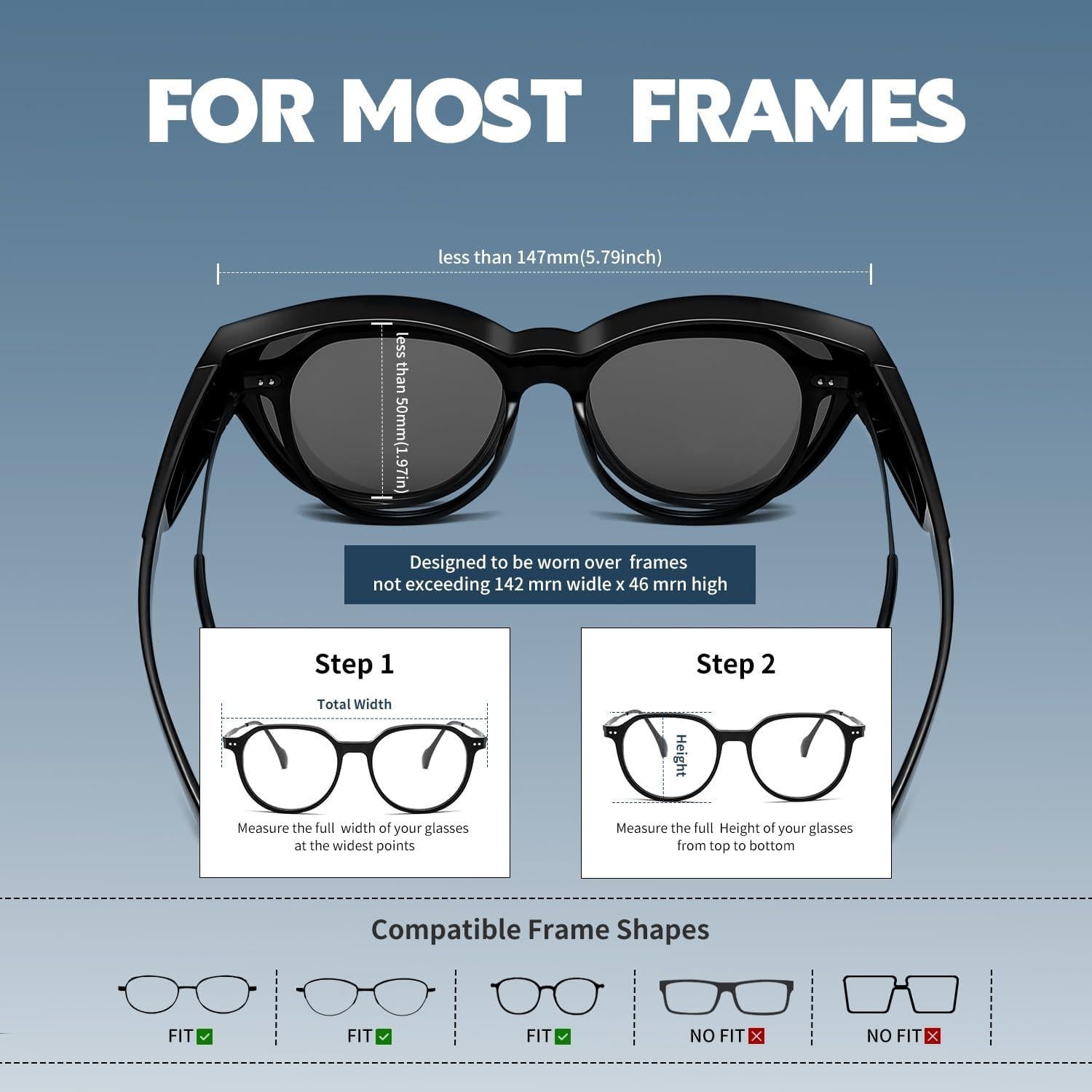 Gafas de Sol Polarizadas Kimorn para Llevar sobre Gafas - Ojos de Gato