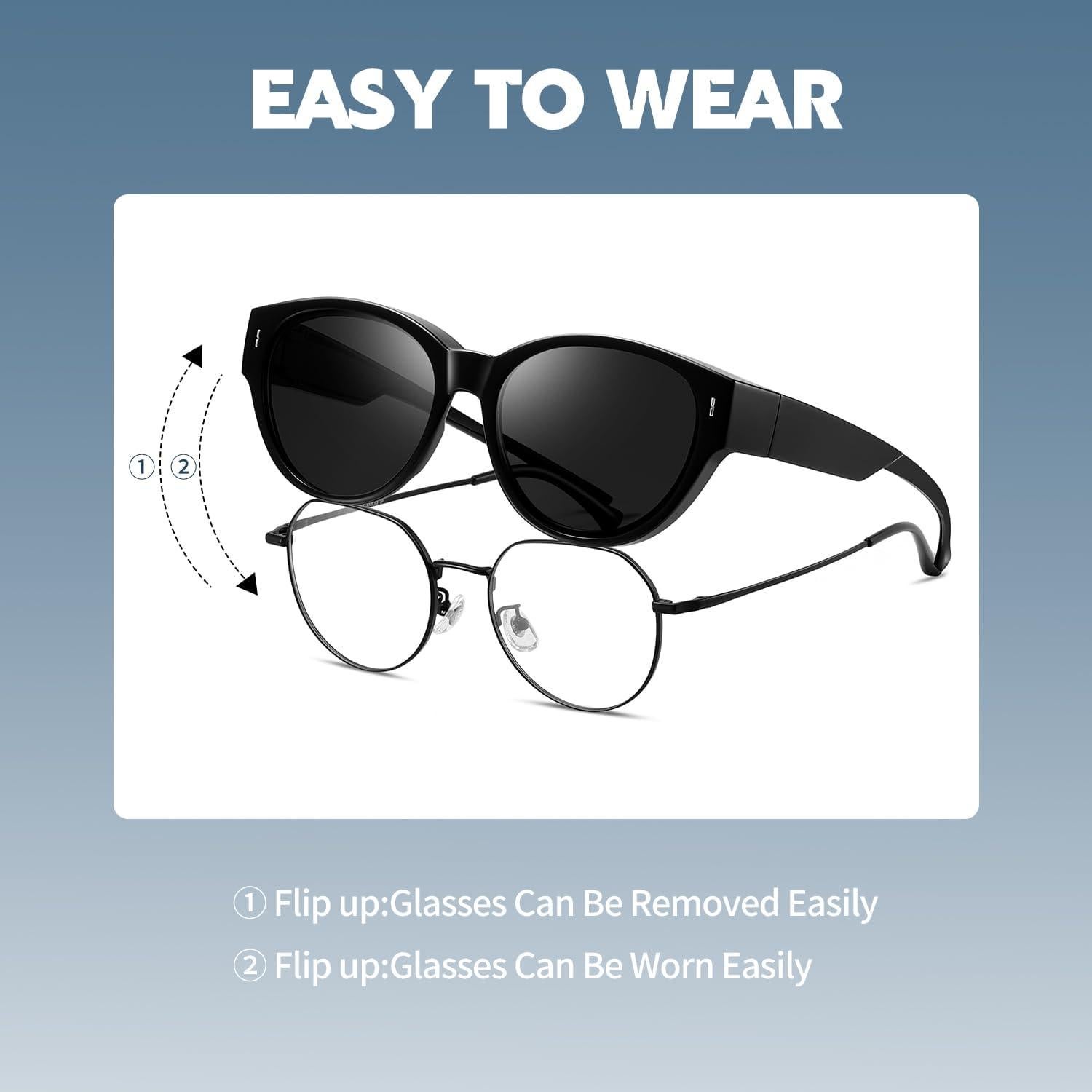 Gafas de Sol Polarizadas Kimorn para Llevar sobre Gafas - Ojos de Gato