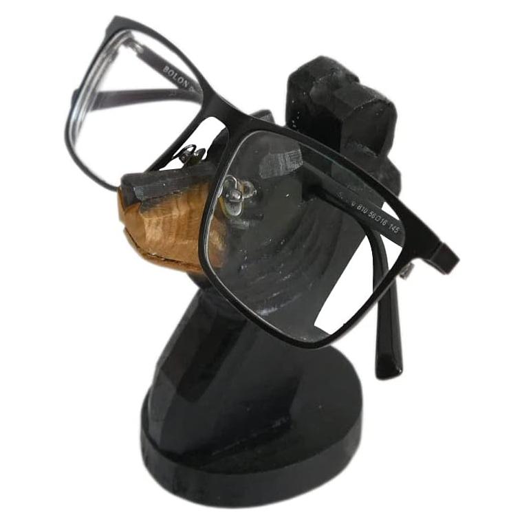Soporte de Gafas de Madera Tallada a Mano Oso Negro