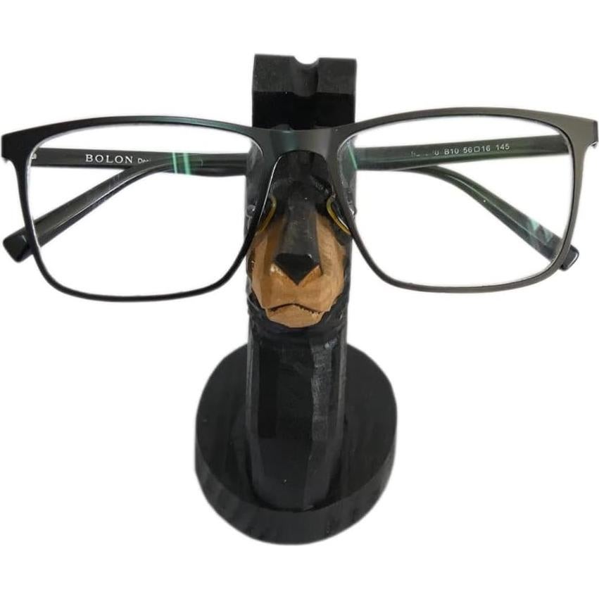 Soporte de Gafas de Madera Tallada a Mano Oso Negro