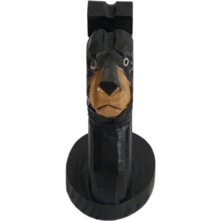 Soporte de Gafas de Madera Tallada a Mano Oso Negro