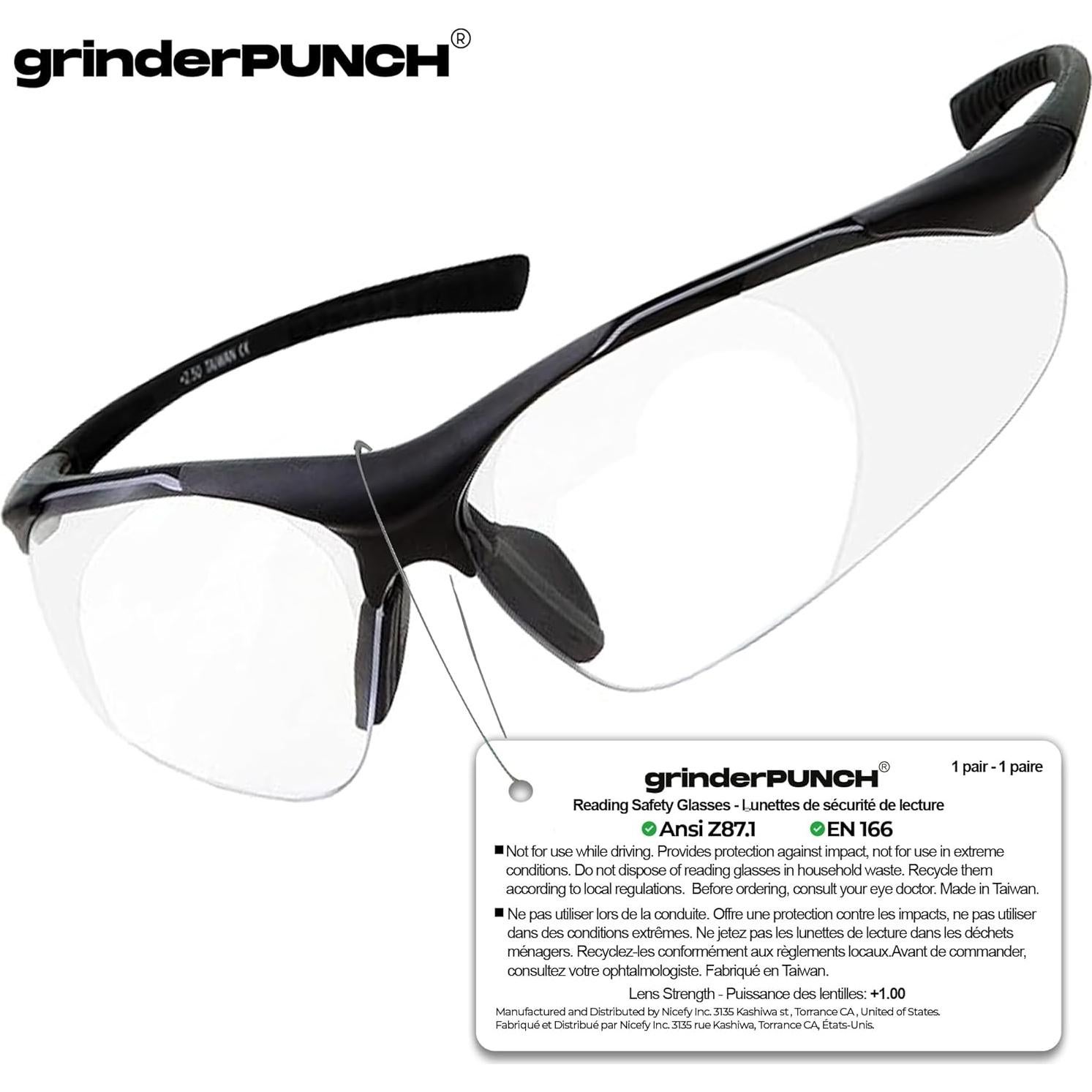 Gafas de Seguridad Aumentadas grinderPUNCH Lente Completo UV400