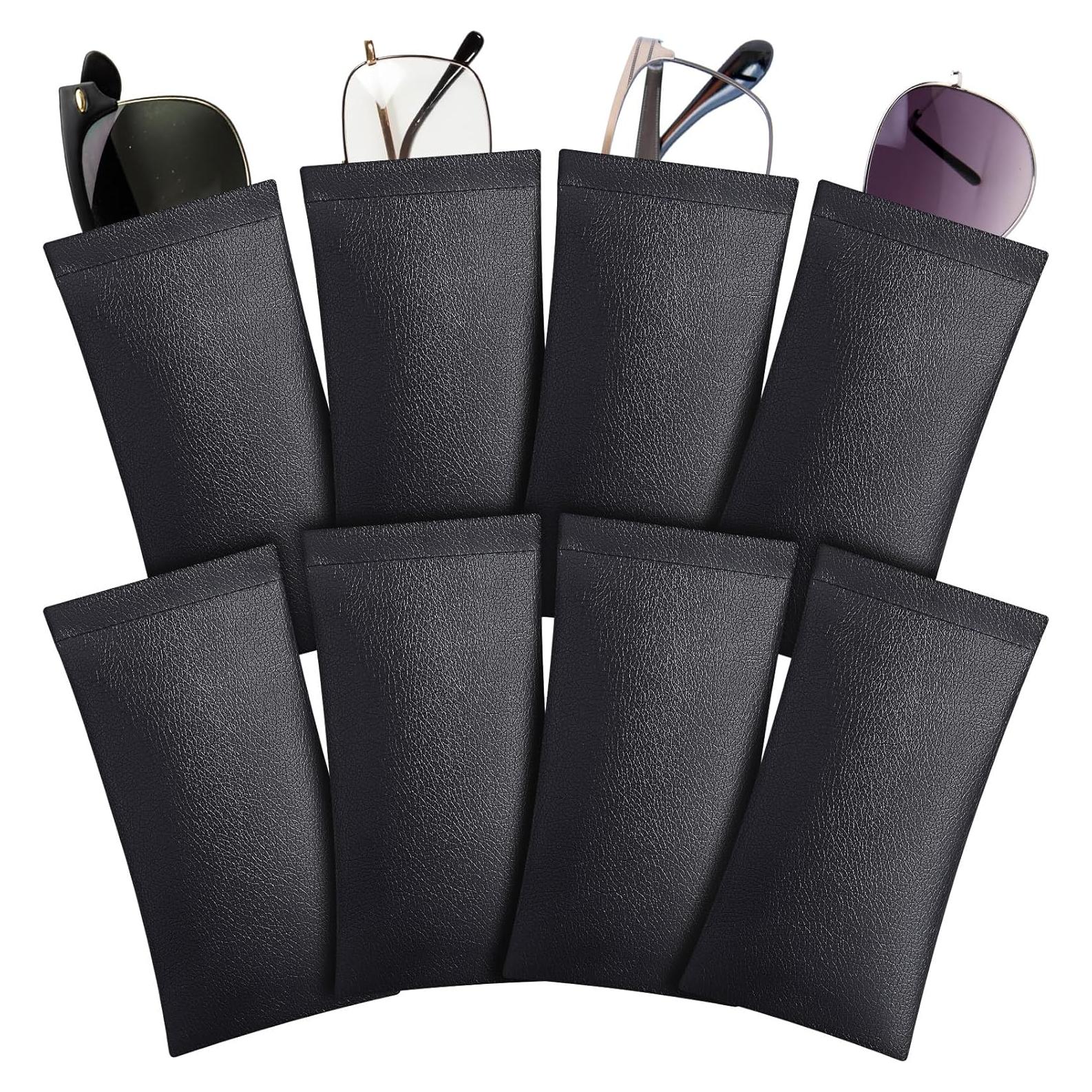 Funda de Cuero PU para Gafas Xuhal - 8 Piezas, Negro