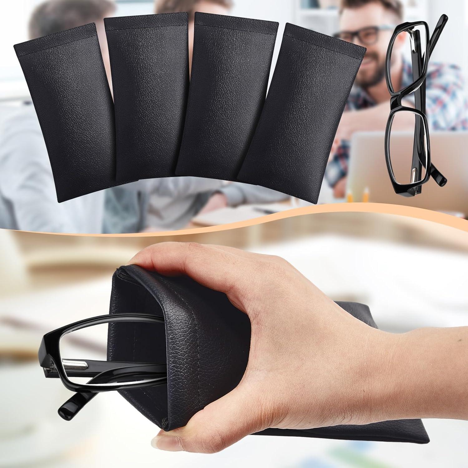 Funda de Cuero PU para Gafas Xuhal - 8 Piezas, Negro