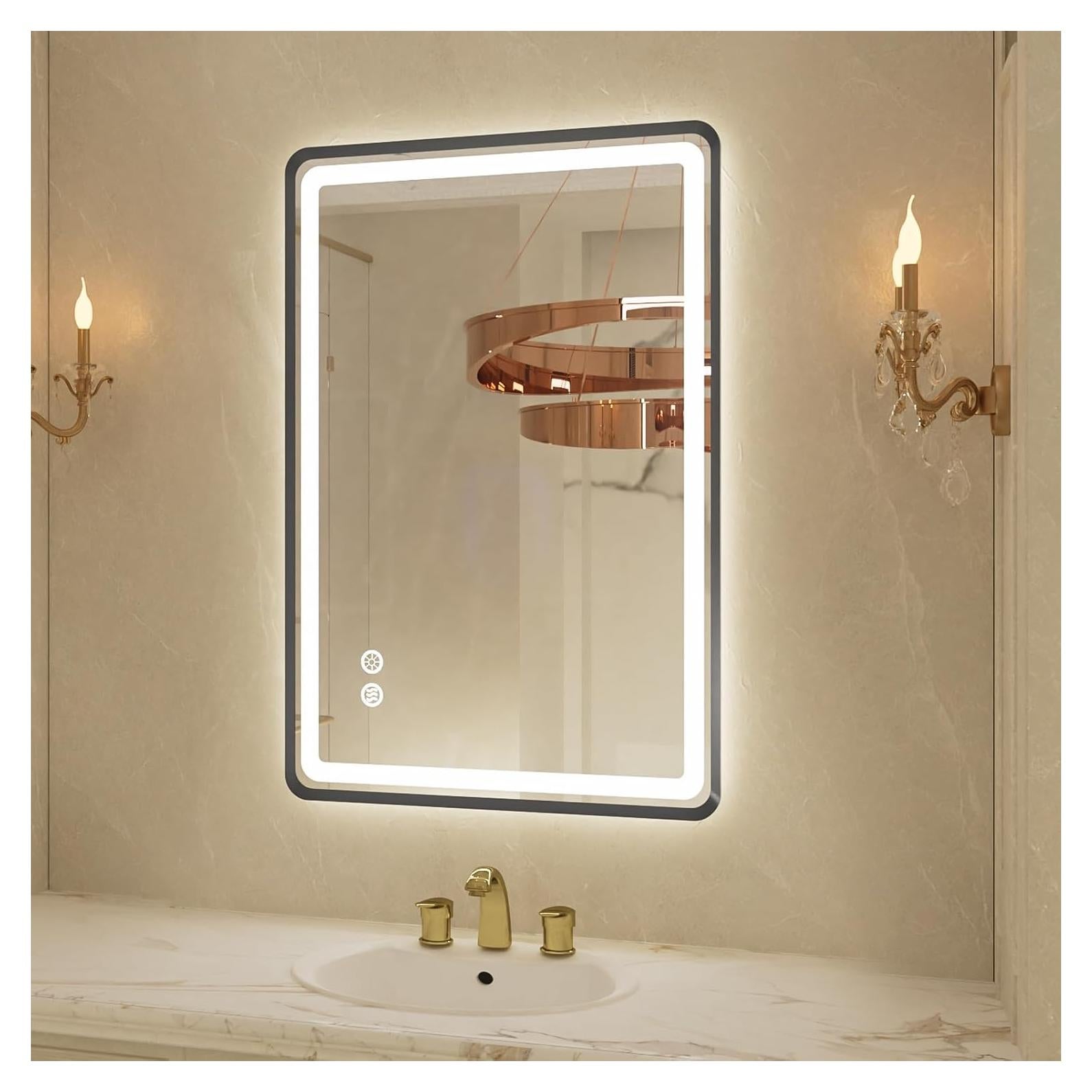 Espejo de Baño LED Jing Yi Ming Jing 50x71 cm Negro