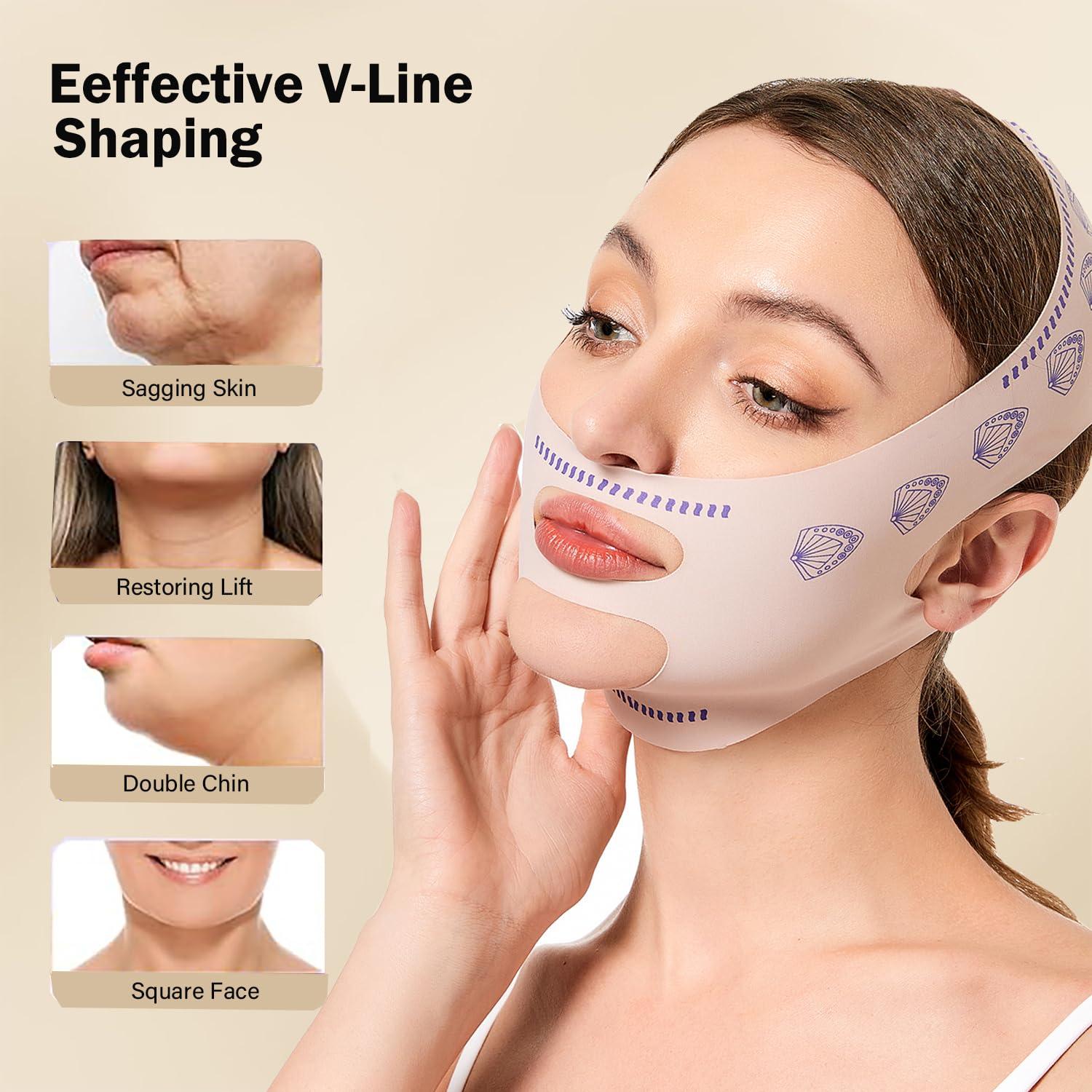 Correa Facial MASIKA para Doble Barbilla, Tela Transpirable