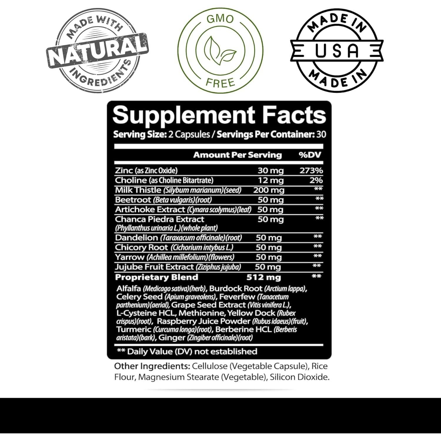 Suplemento de Limpieza Hepática Kaya Naturals - 60 Cápsulas