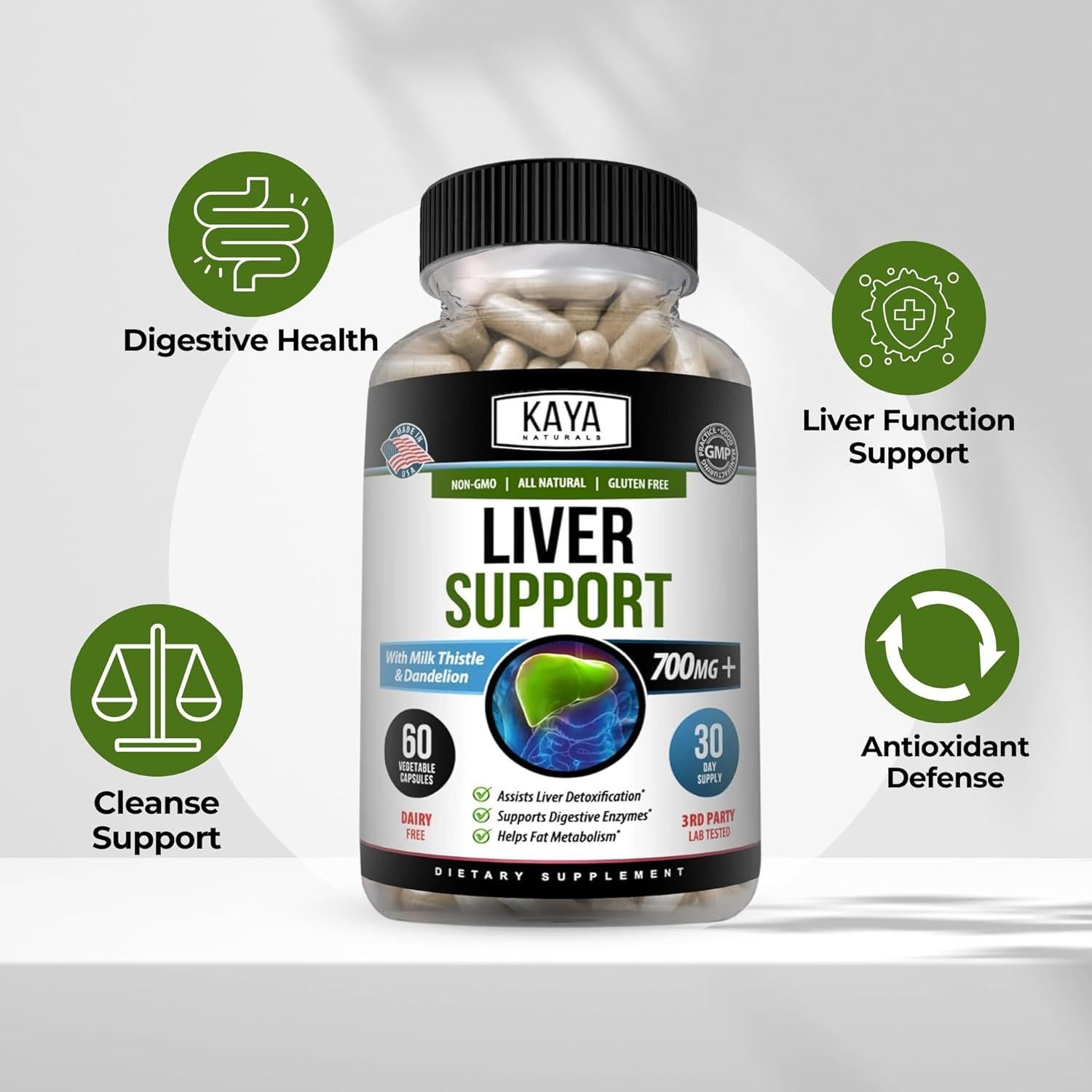 Suplemento de Limpieza Hepática Kaya Naturals - 60 Cápsulas