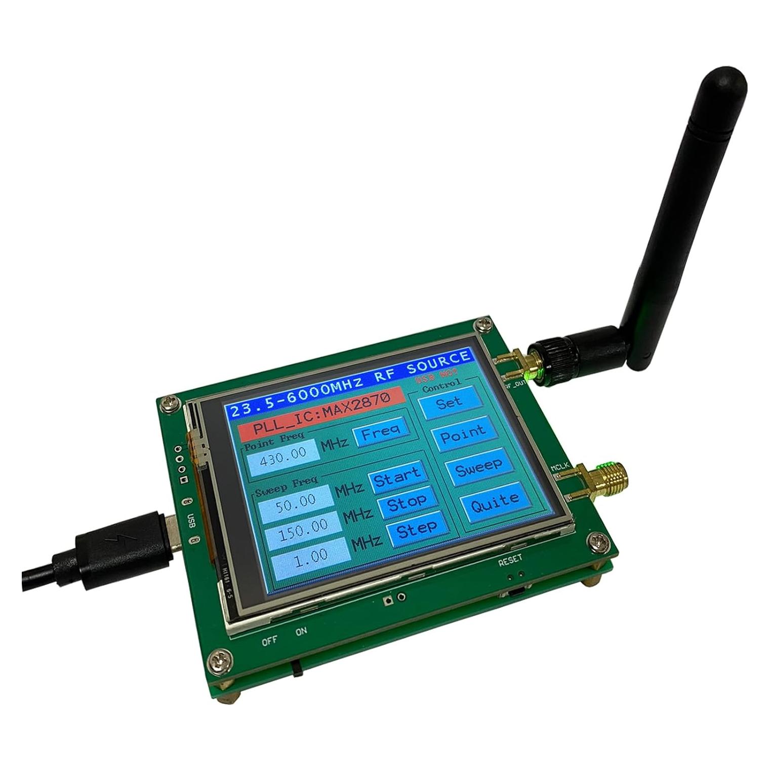 Generador de Señal RF Iwatson MAX2870 23.5-6000MHz Pantalla Táctil