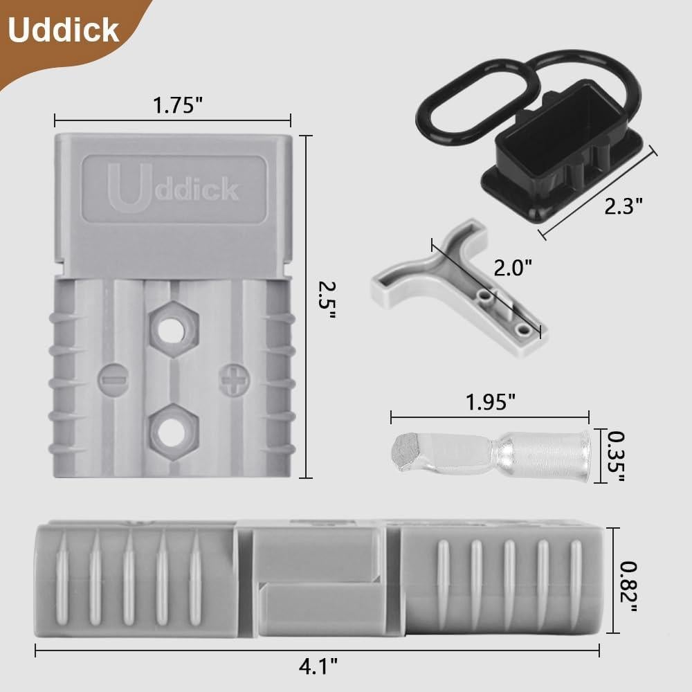 Conector de Desconexión Rápida Uddick 120A 600V Gris 2PC