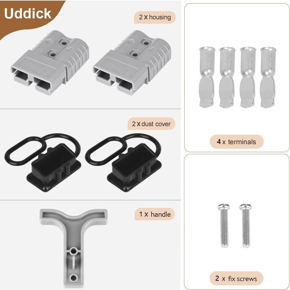 Conector de Desconexión Rápida Uddick 120A 600V Gris 2PC