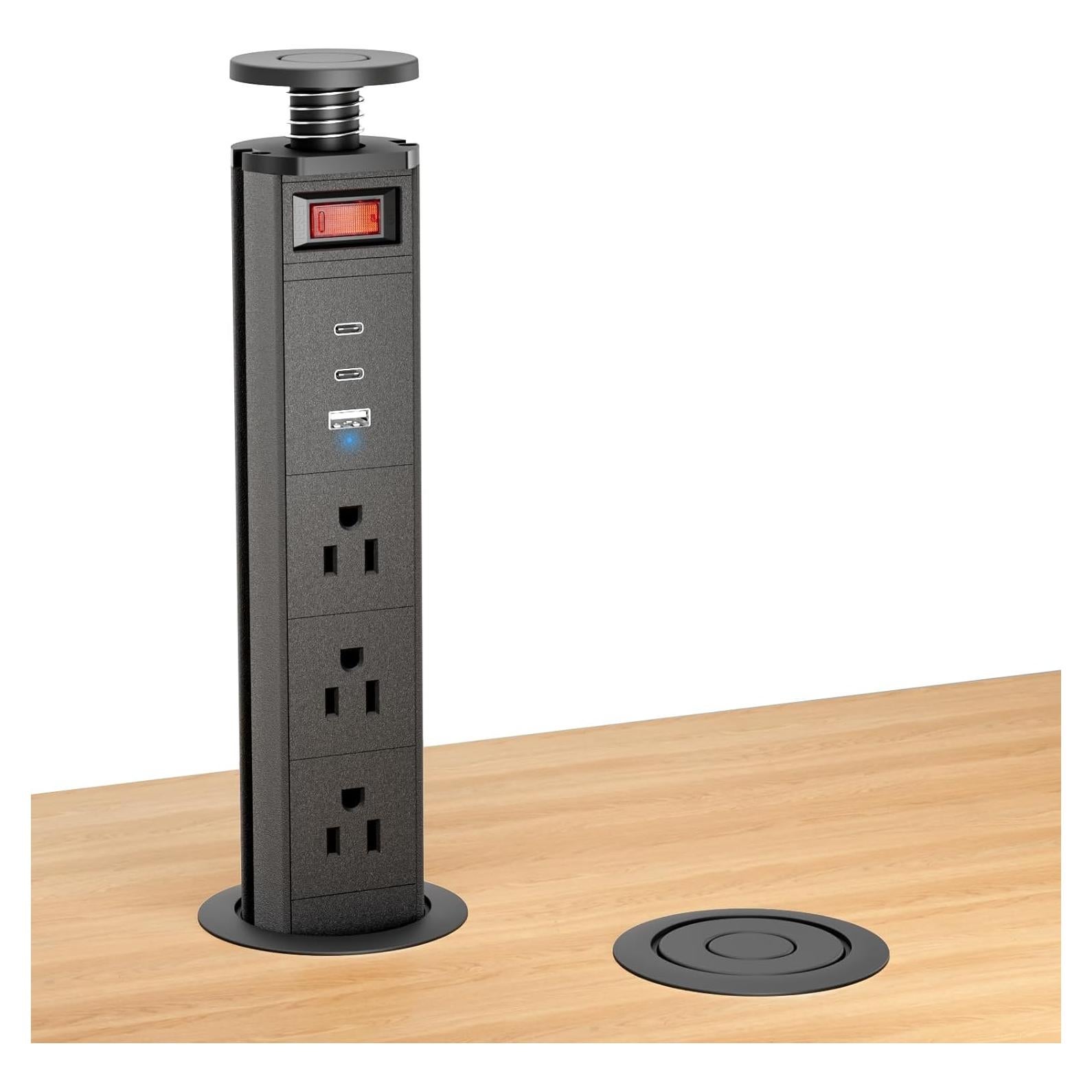 Outlet Emergente Sussex con 3 Salidas AC y 3 Puertos USB