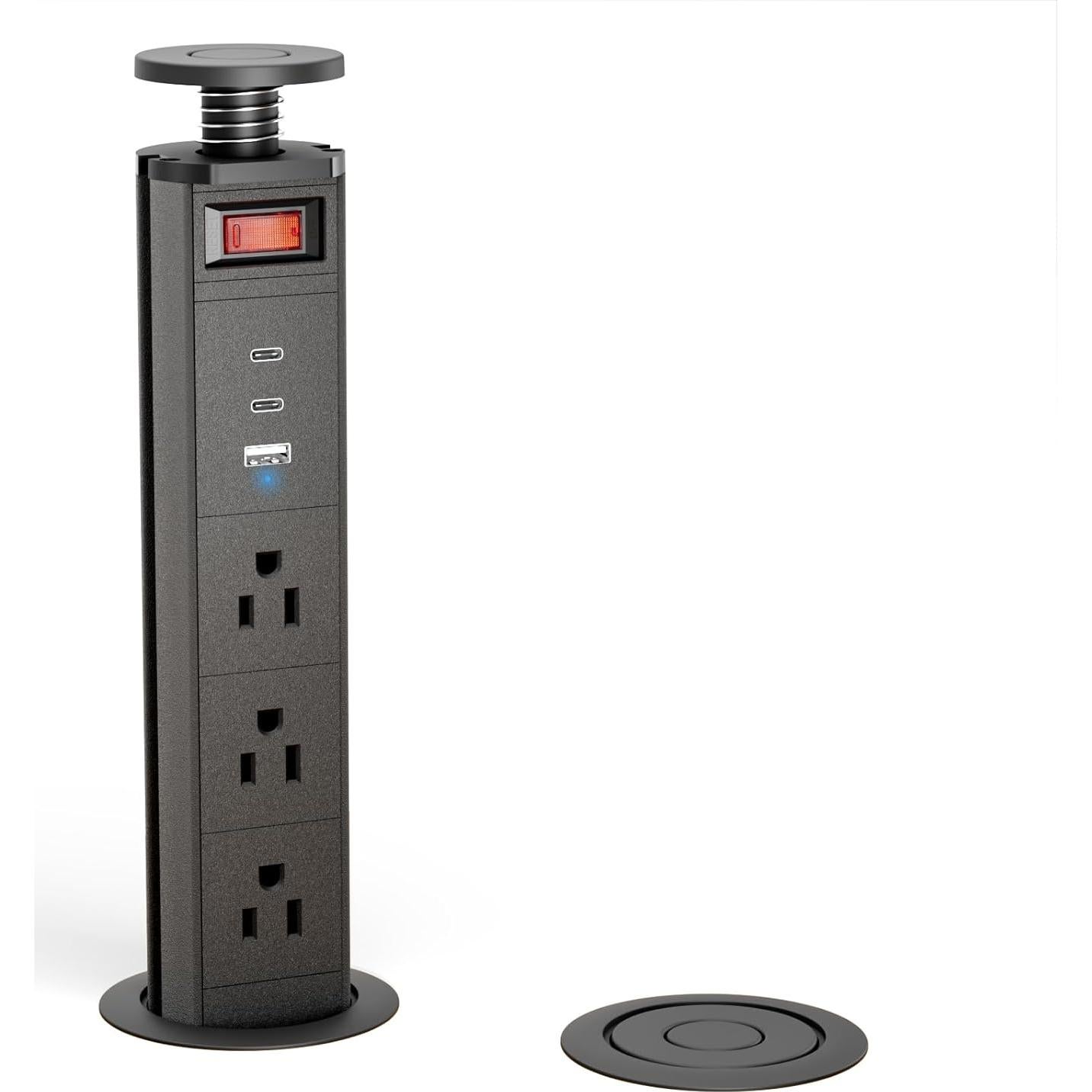 Outlet Emergente Sussex con 3 Salidas AC y 3 Puertos USB