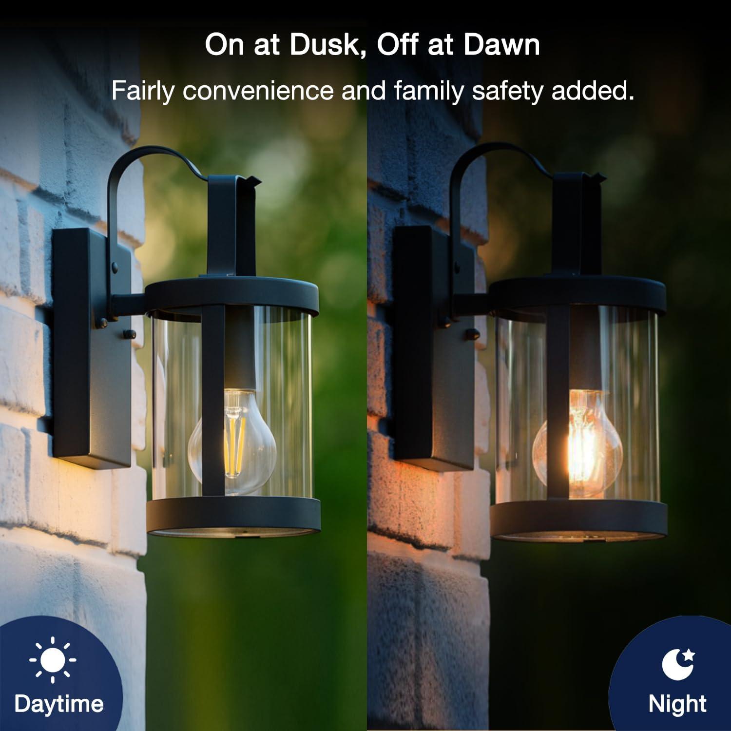 Bombillas LED FLSNT A19 7W Dusk to Dawn E26 2700K 2 Piezas