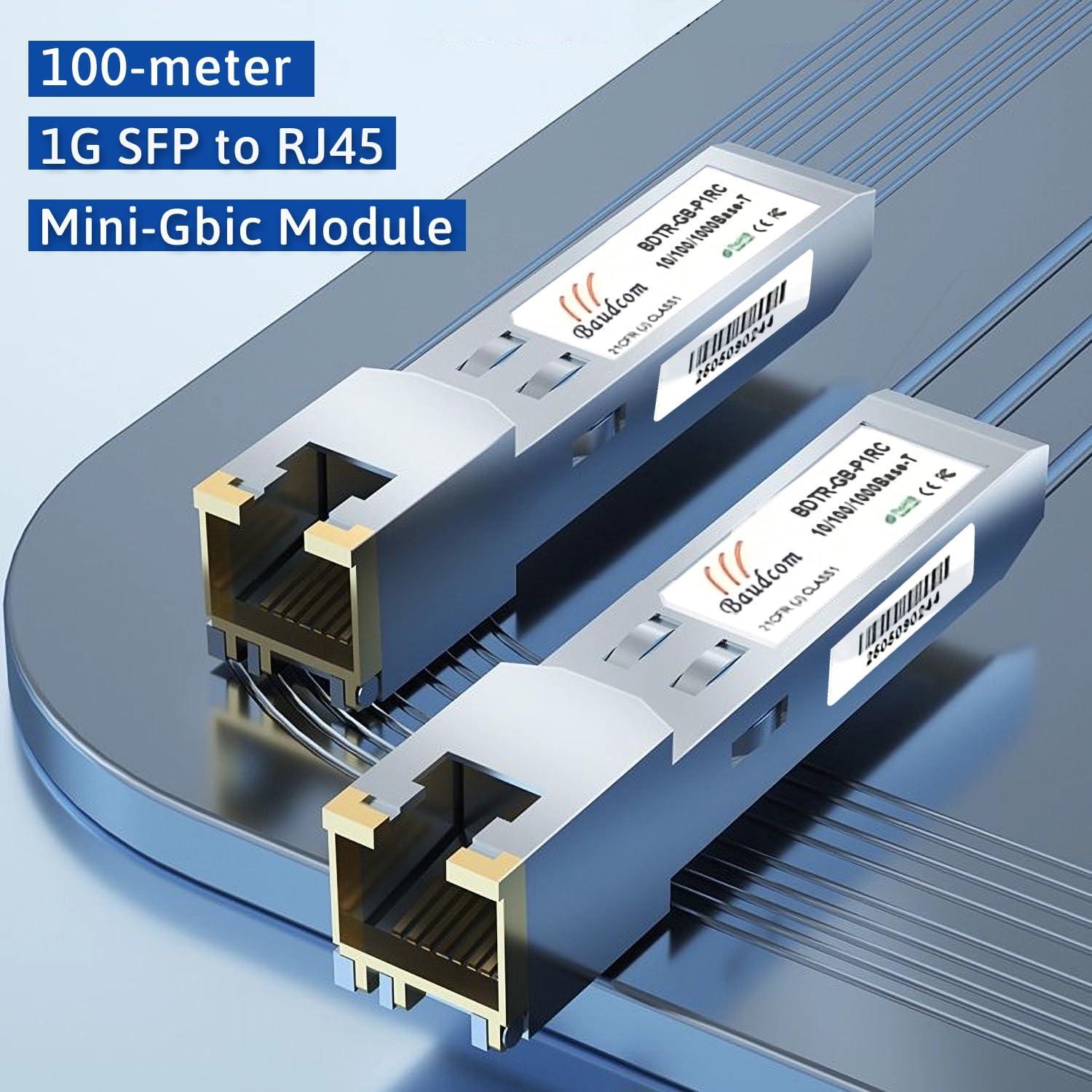 Módulo Mini-GBIC SFP a RJ45 1000Base-T BAUDCOM 100m