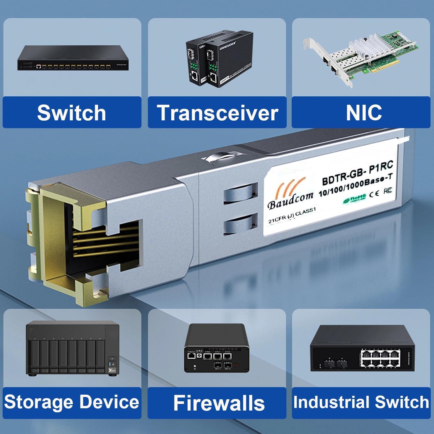 Módulo Mini-GBIC SFP a RJ45 1000Base-T BAUDCOM 100m