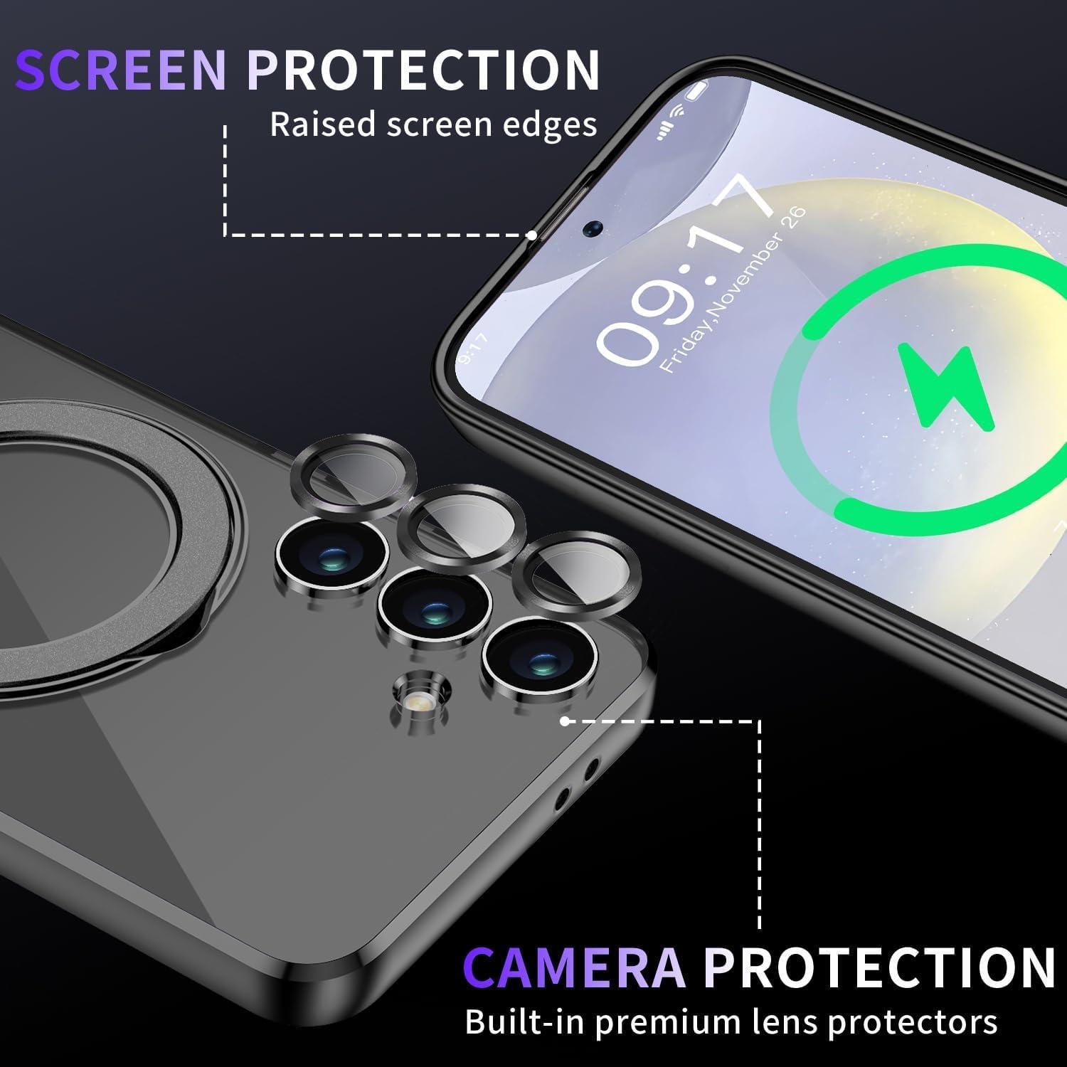 Funda Protectora Magnética para Samsung Galaxy S24 - Negro