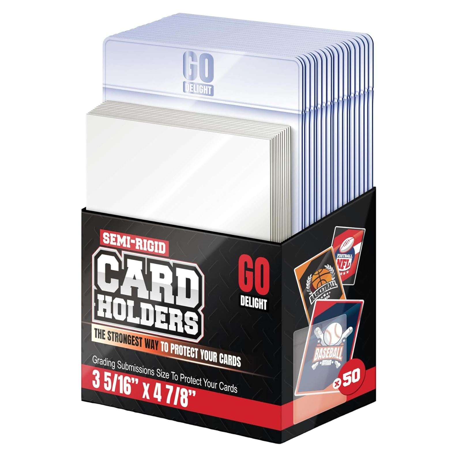 Soportes de Tarjetas Semi Rígidos Go Delight - 100 Unidades - 8.4x12.4cm