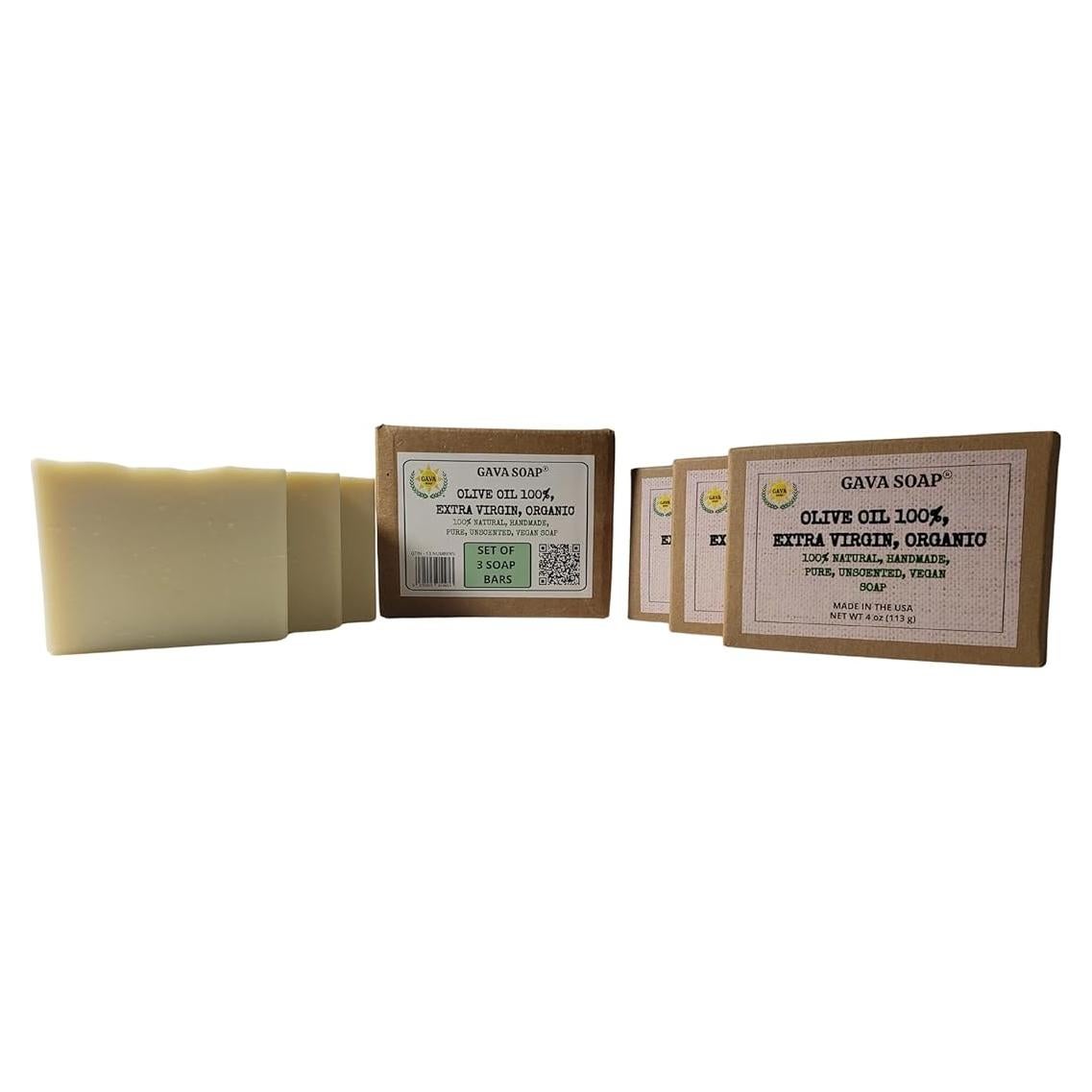 Jabón Vegano GAVA SOAP 100% Aceite de Oliva Orgánico 3 Barras