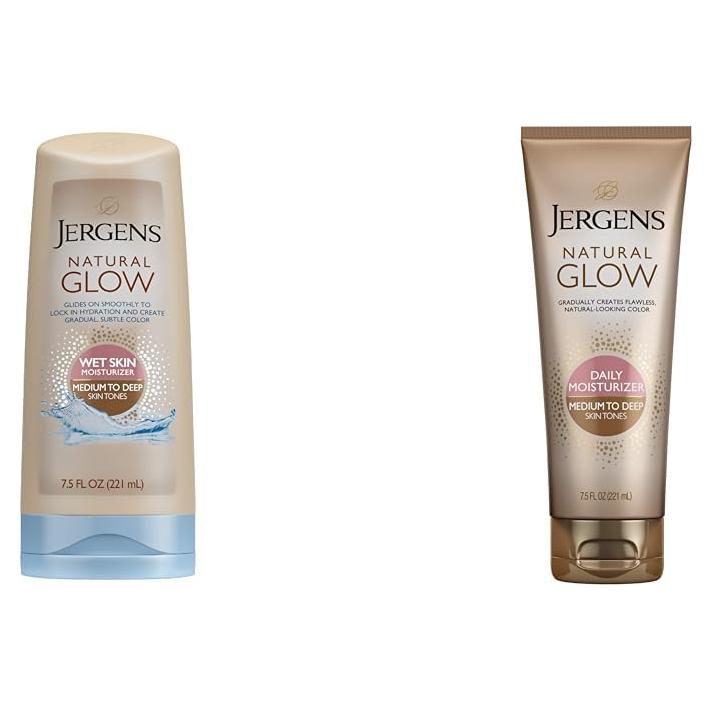 Loción Autobronceadora Jergens Natural Glow 212g - Piel Media a Oscura