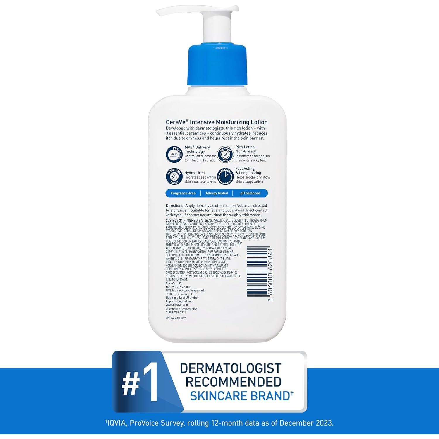 CeraVe Loción Hidratante Intensiva 236.6ml Hidro-Urea Manteca Karité