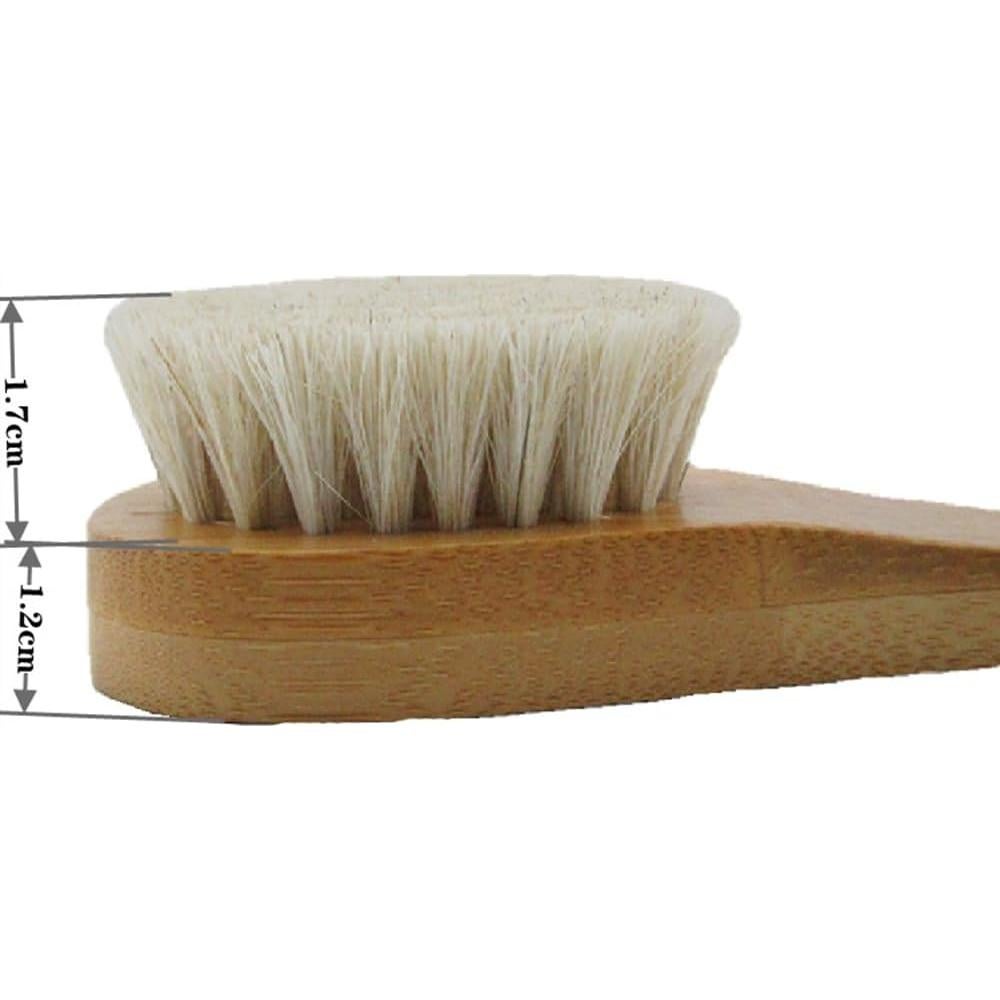 Paquete de 2 cepillos de limpieza facial HIKIN con mango de bambú