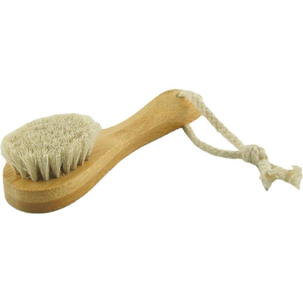 Paquete de 2 cepillos de limpieza facial HIKIN con mango de bambú