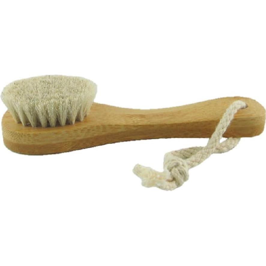 Paquete de 2 cepillos de limpieza facial HIKIN con mango de bambú