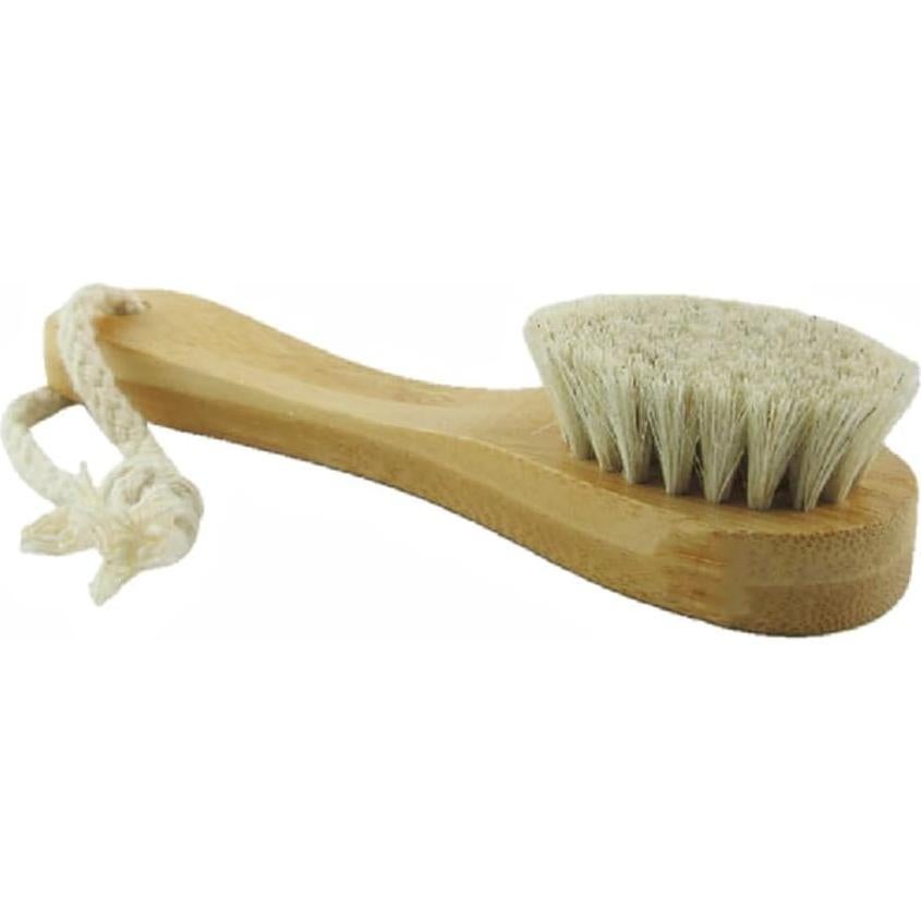 Paquete de 2 cepillos de limpieza facial HIKIN con mango de bambú