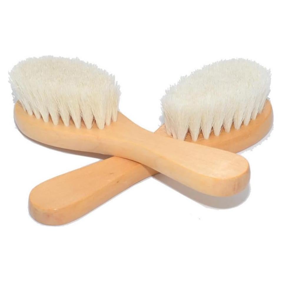 Cepillo de limpieza facial HIKIN 15 cm cerdas lana suave 2 unidades