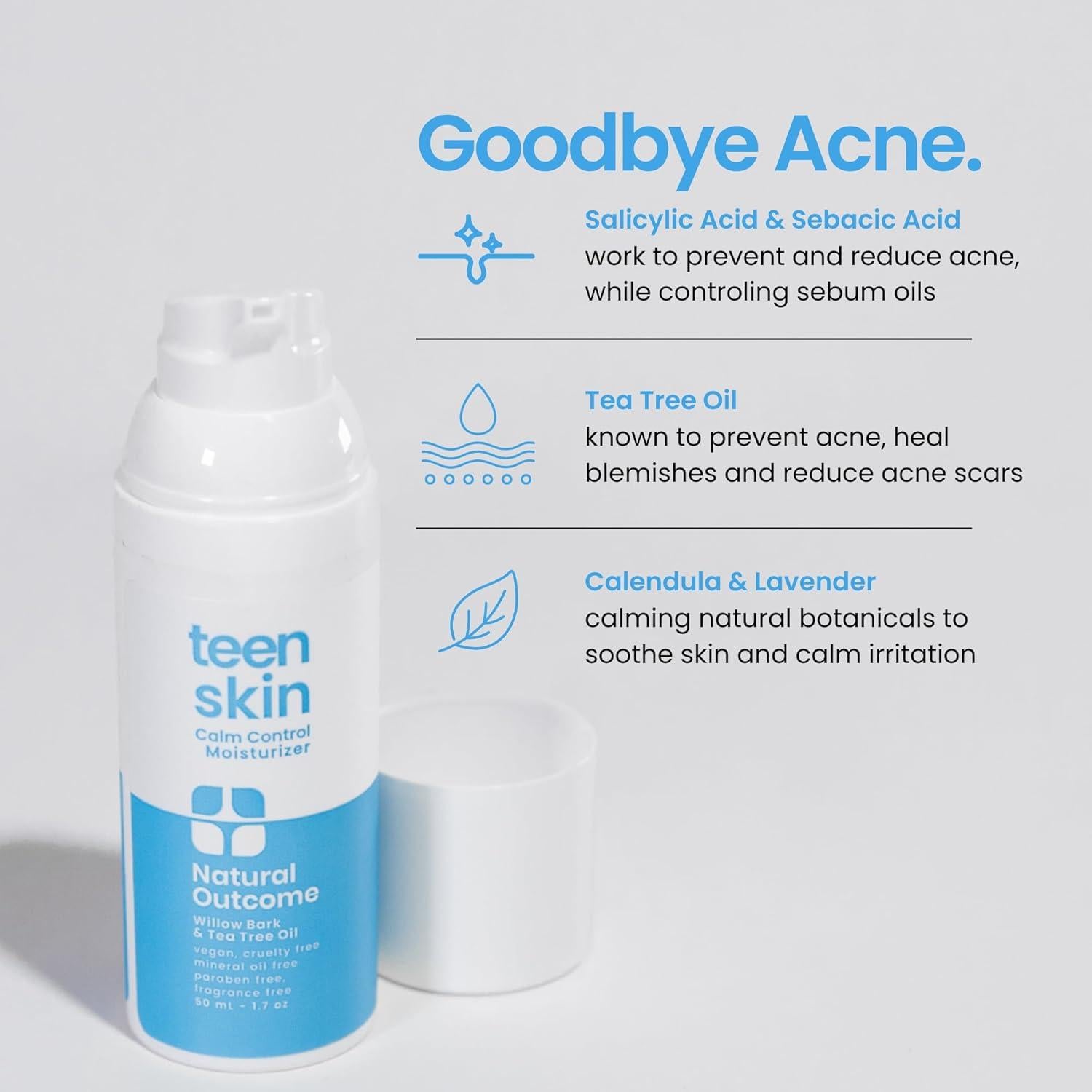 Hidratante Facial Natural Outcome 50 ML para Piel Adolescente