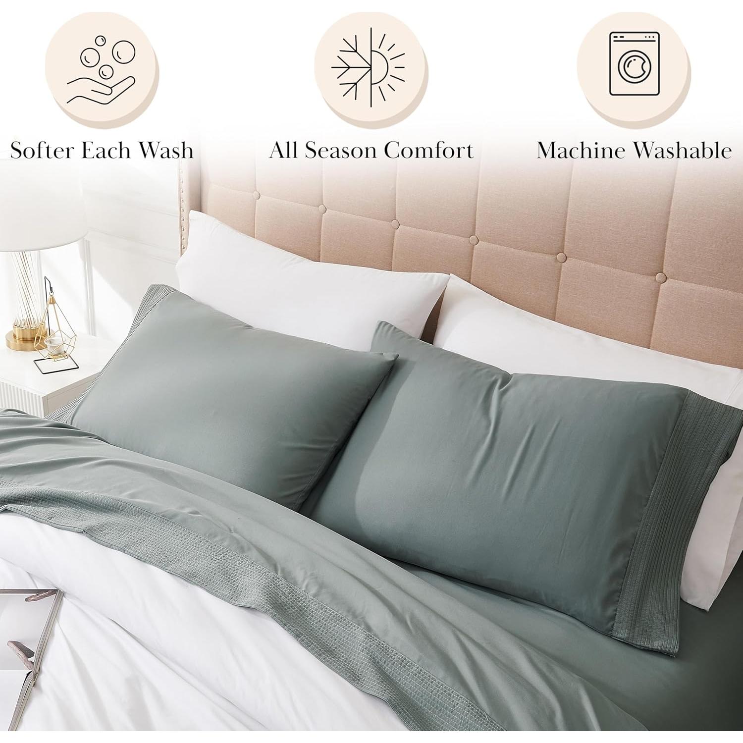 Juego de Sábanas Queen 4 Piezas Southshore Microfibra Azul