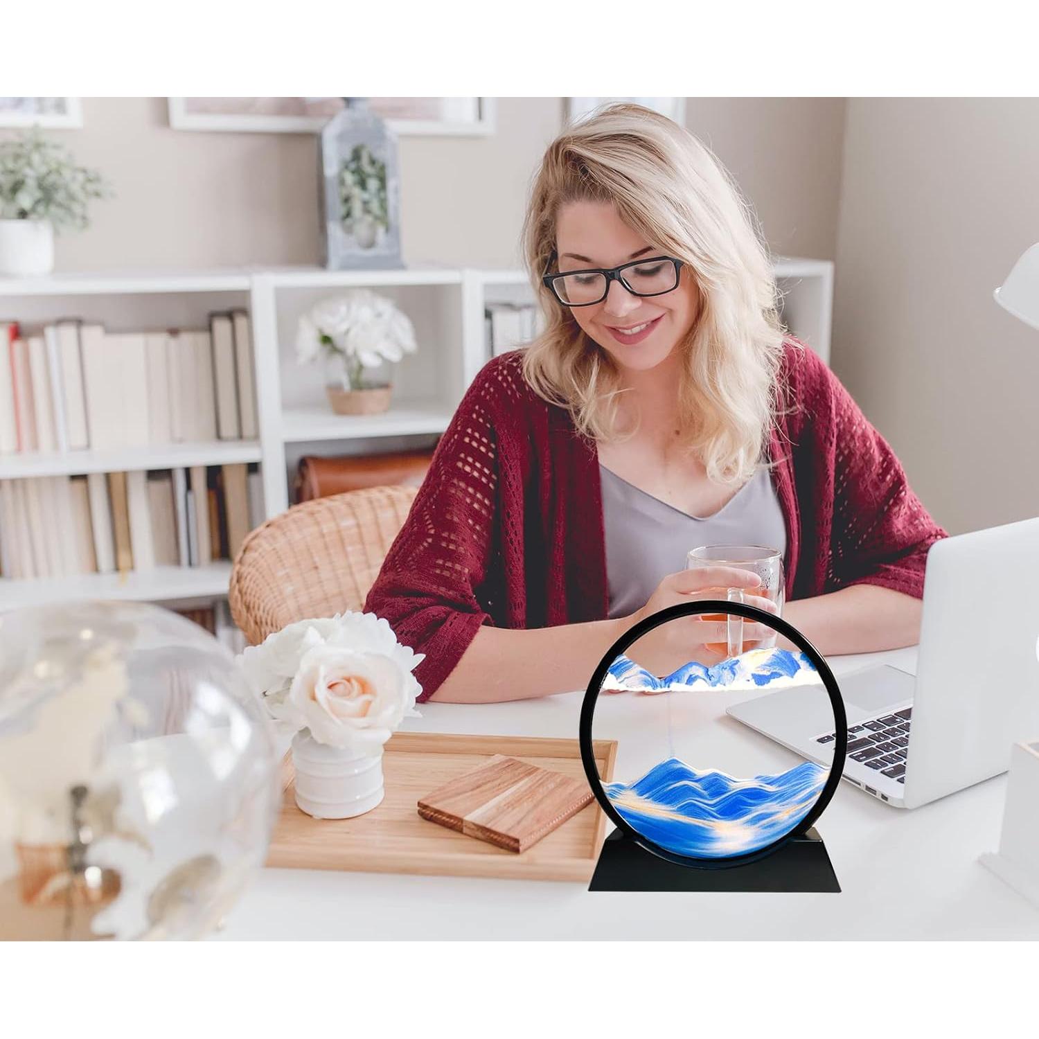 Arte de Arena Dinámico SANDCLE 17.78 cm Azul Decoración