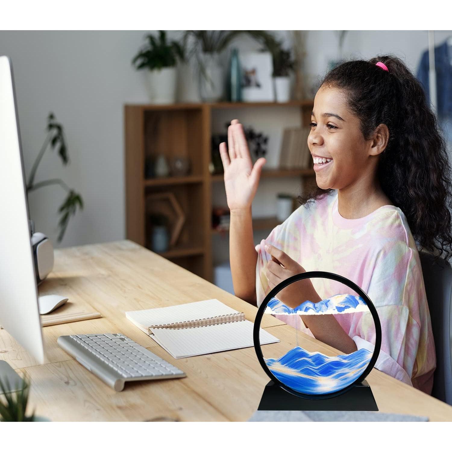 Arte de Arena Dinámico SANDCLE 17.78 cm Azul Decoración