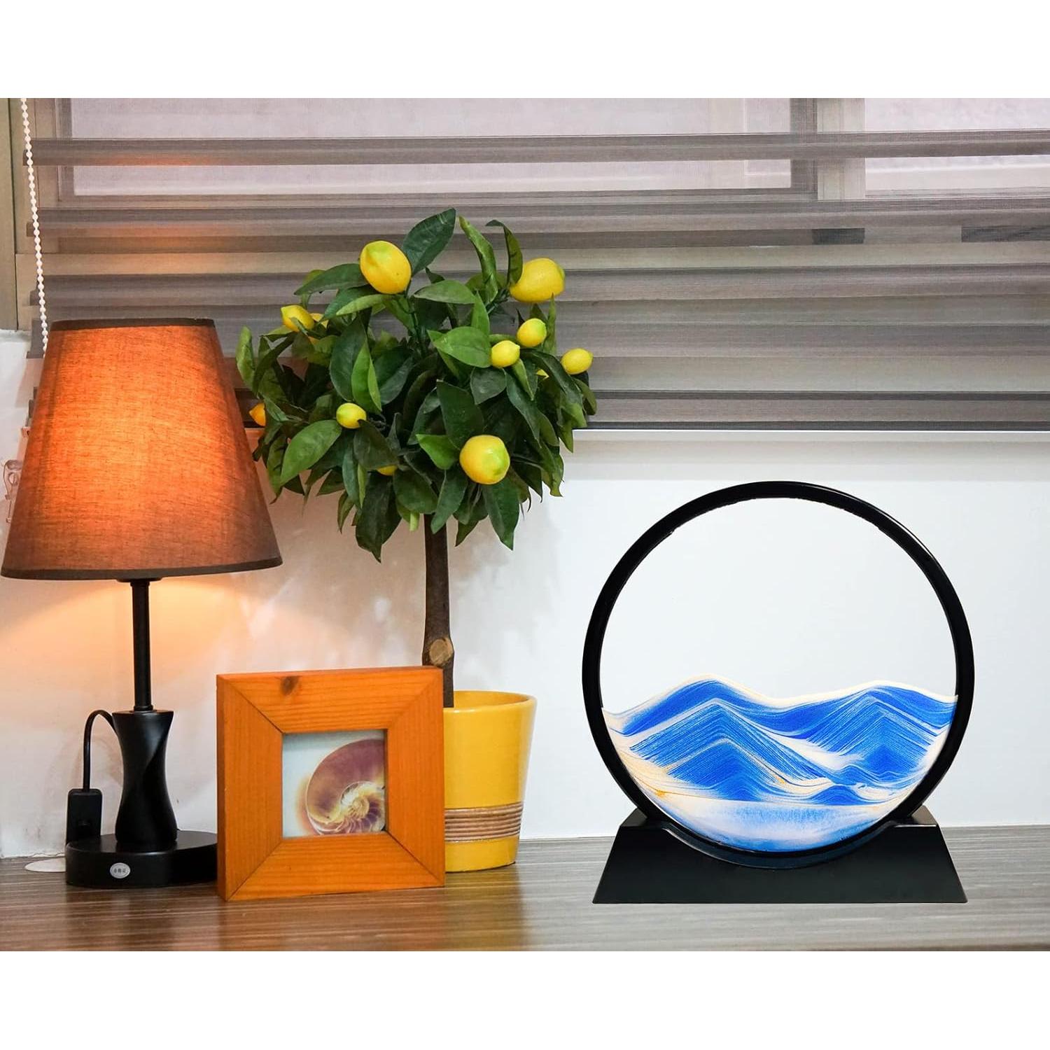 Arte de Arena Dinámico SANDCLE 17.78 cm Azul Decoración