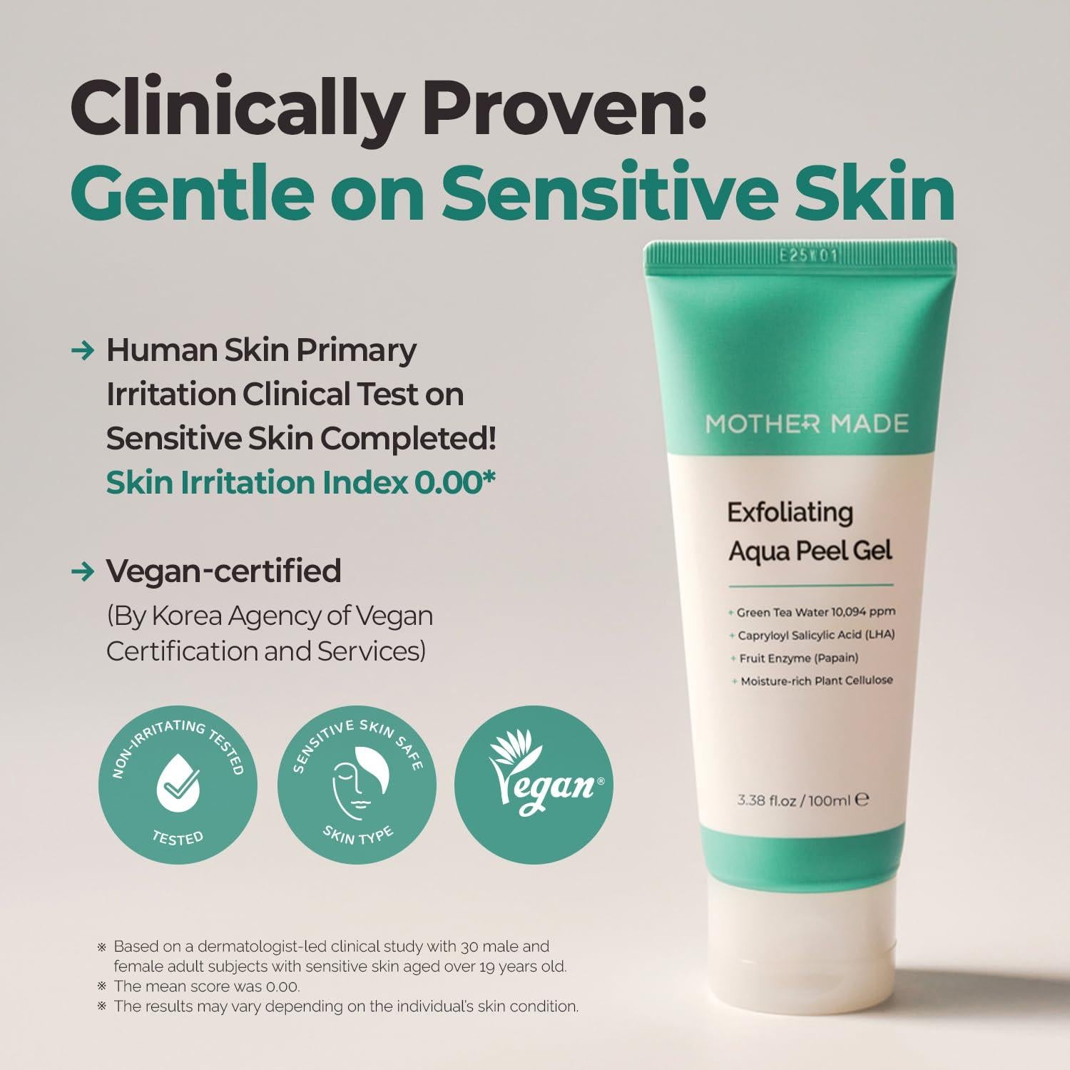 Gel Exfoliante Facial MOTHER MADE 100ml - Té Verde Vegano