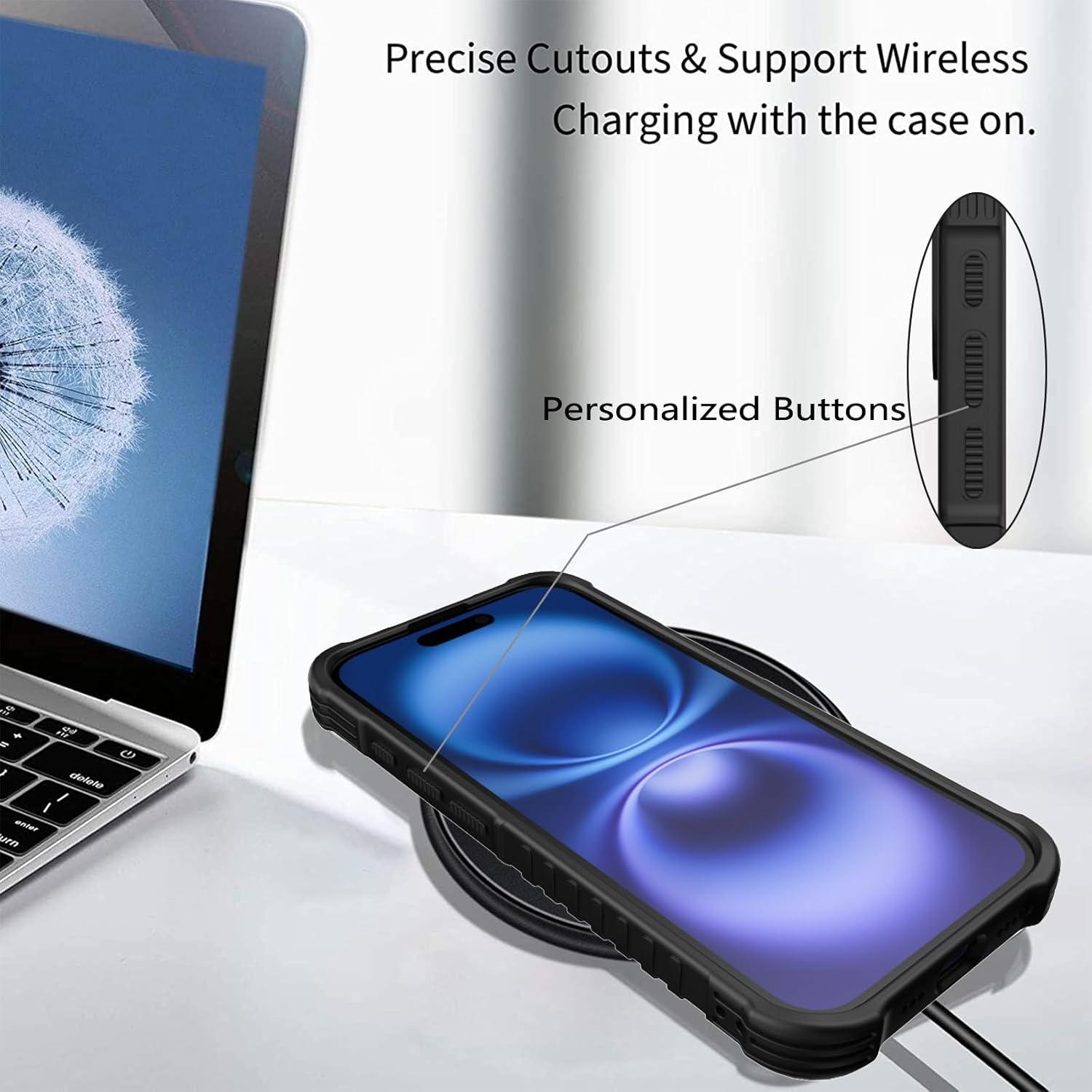 Funda protectora POCOOA para iPhone 16 - Diseño bandera americana