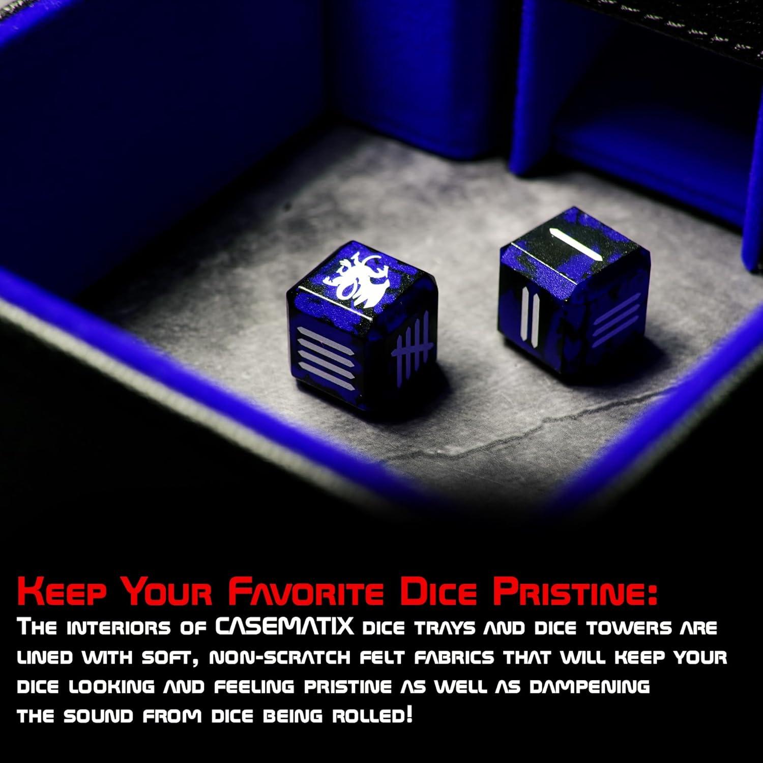 Torre de Dados Plegable AKO - Estuche de Cuero PU Azul