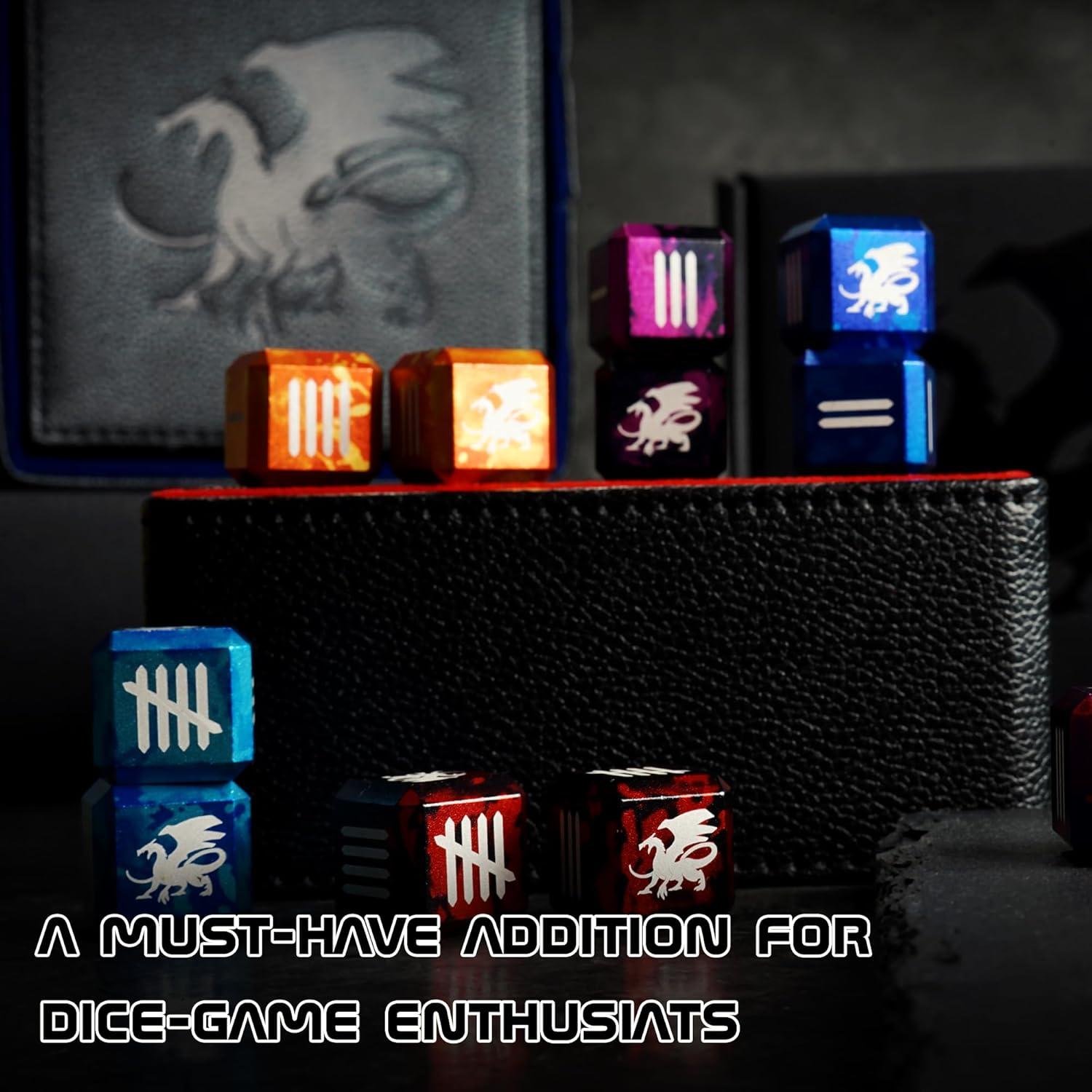 Torre de Dados Plegable AKO - Estuche de Cuero PU Azul