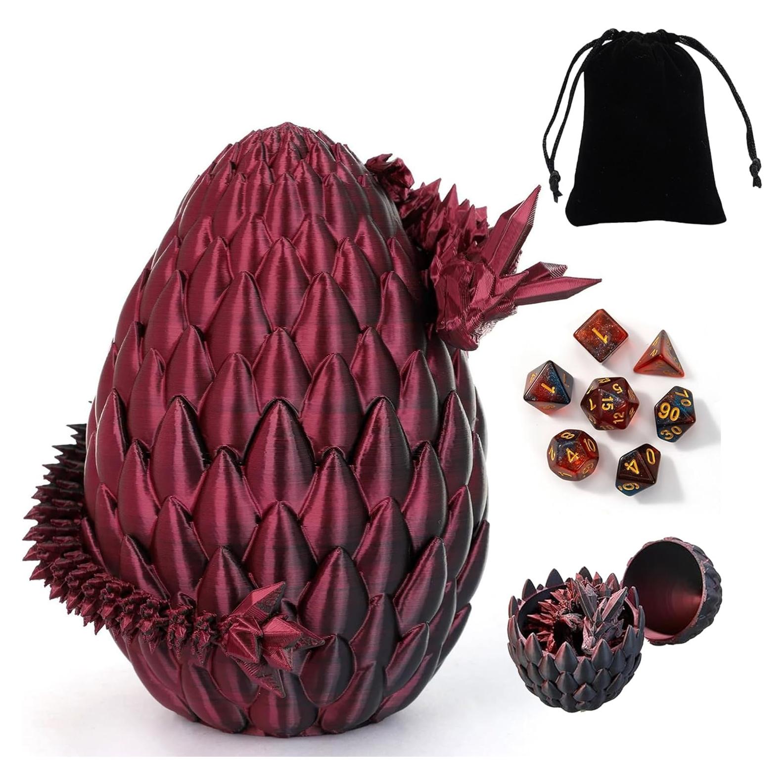 Juego de Dados Poliedricos Viyohoh 7 Piezas con Huevo de Dragón 3D